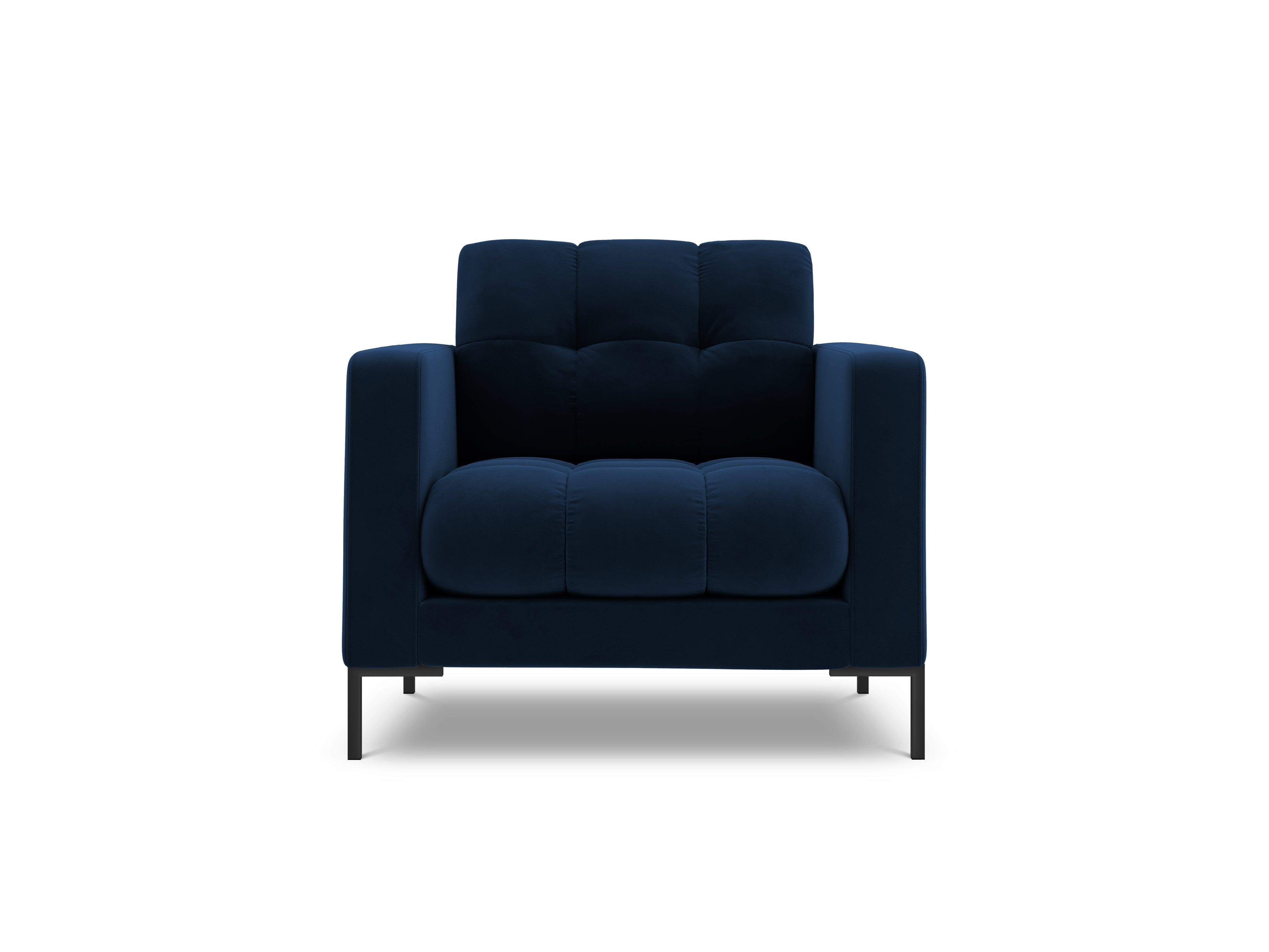 Armchair velvet BALI royal blue with black base - Eye on Design