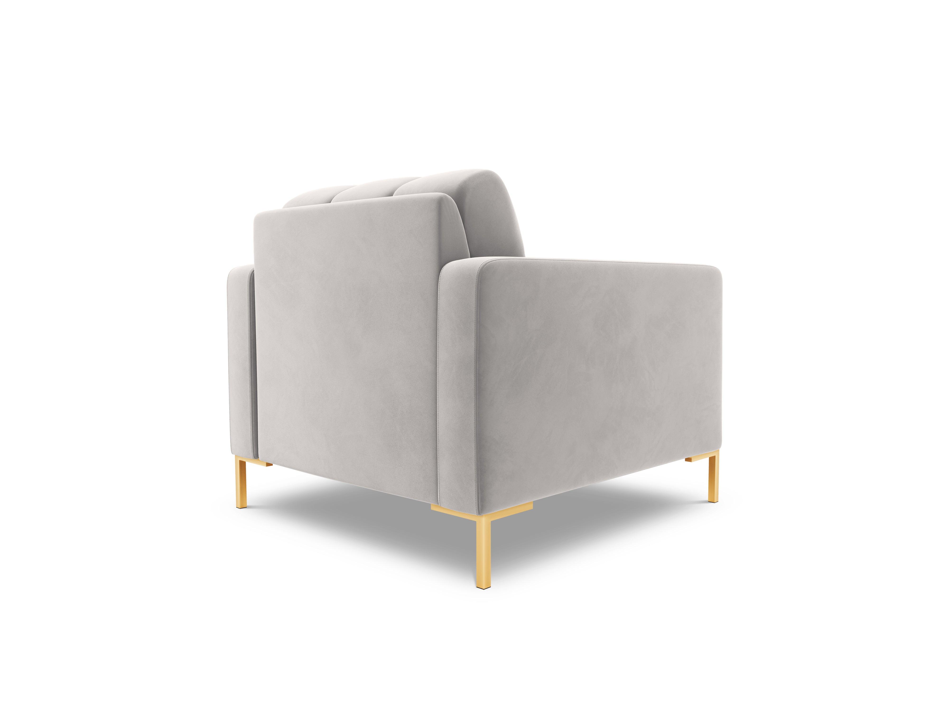 Armchair velvet BALI silver with gold base - Eye on Design