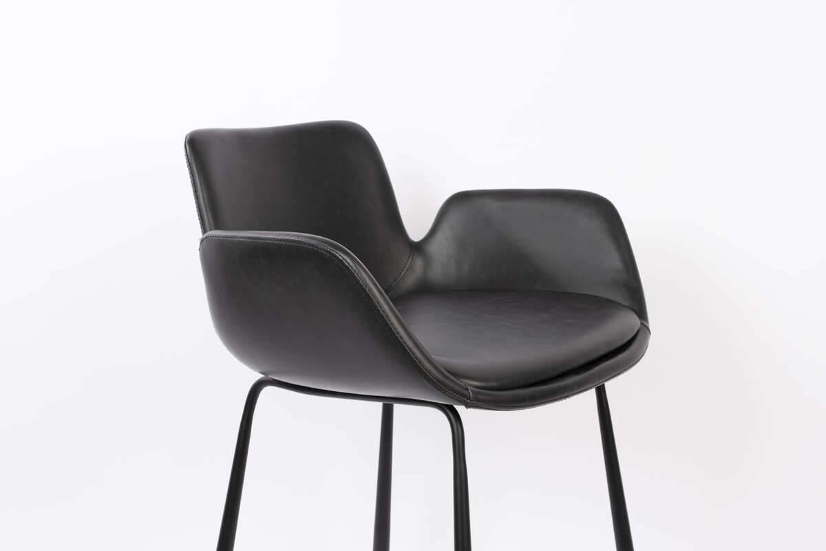 Bar chair BRIT eco leather black - Eye on Design