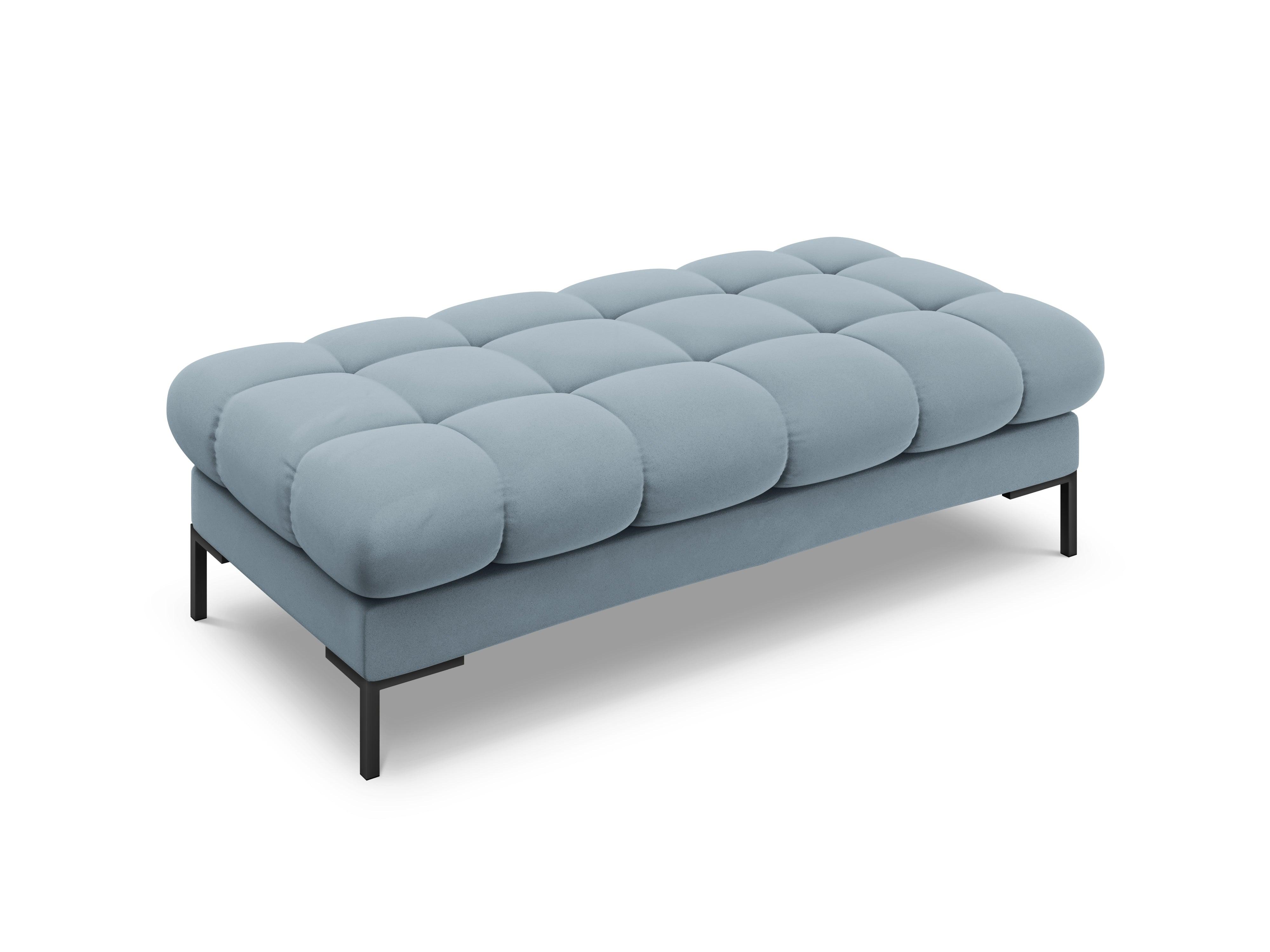 Bench velvet BALI light blue with black base - Eye on Design