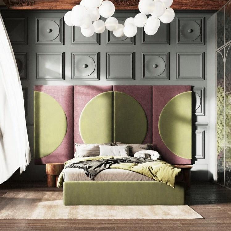 BIG SUNSET upholstered bed purple with green, Happy Barok, Eye on Design