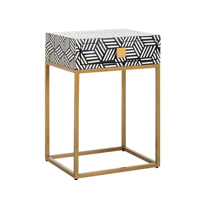 BLISS bedside table black and white - Eye on Design