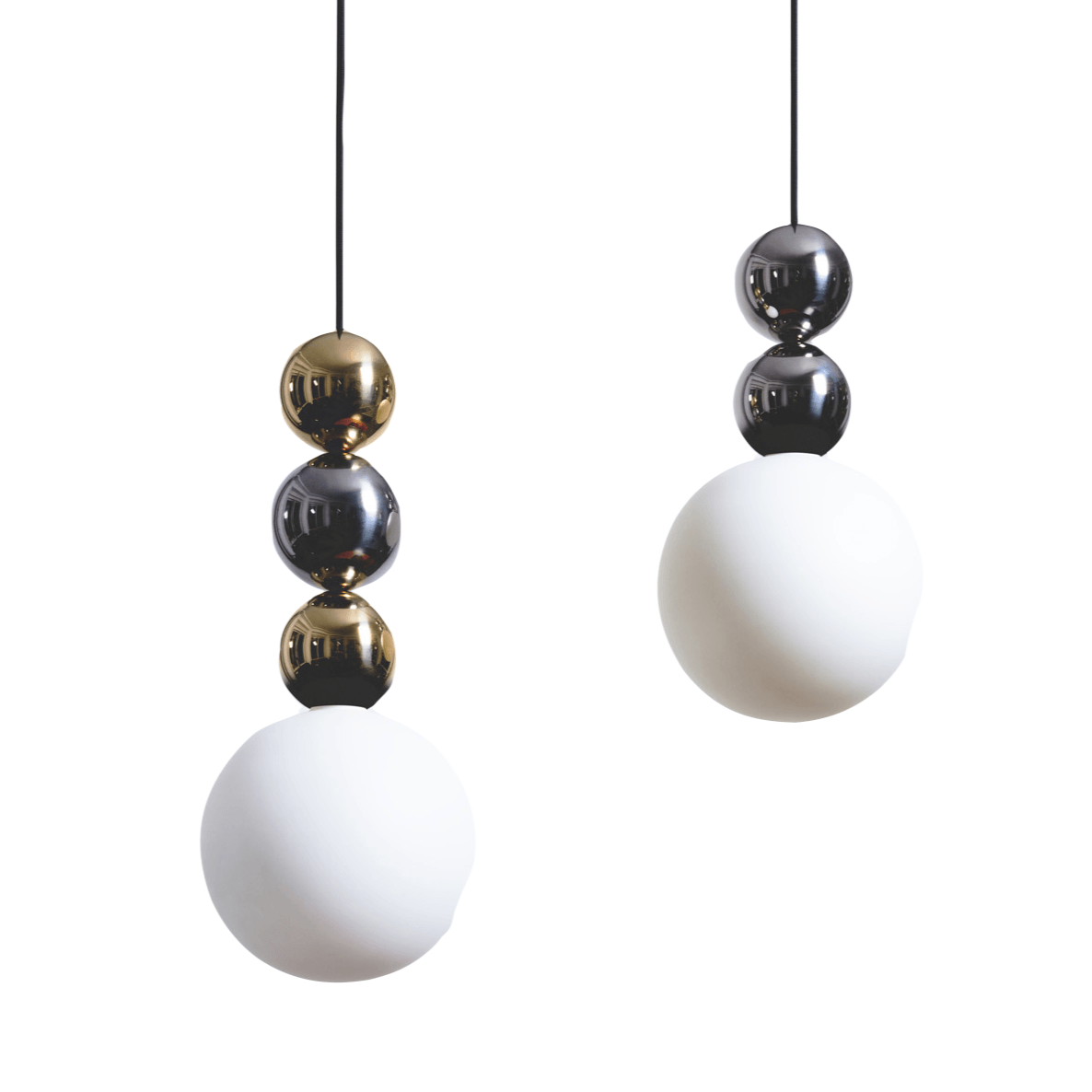 The pendant pain lamp was made of polished brass or stainless steel. The ability to choose the number of balls, making the height modify, meet everyone's expectations. It will be perfect in both modern, as well as loft and industrial spaces, introducing some revival to them. Lighting headliner makes the whole look very consistent.