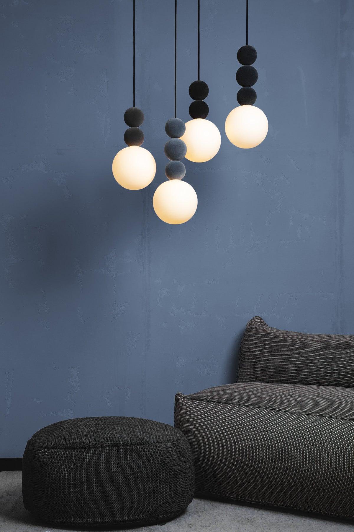 BOLA BOLA VELVET anthracite pendant lamp - Eye on Design