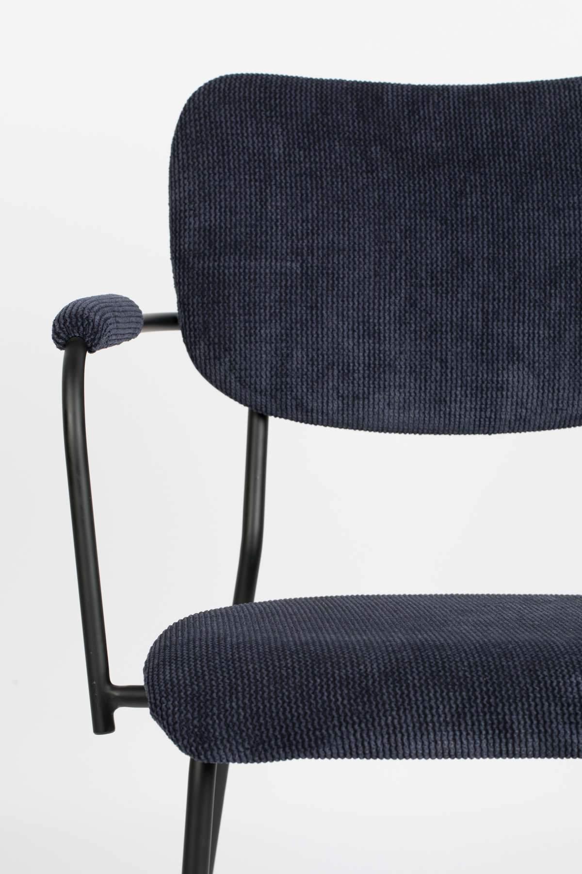 Chair with armrests BENSON navy blue, Zuiver, Eye on Design