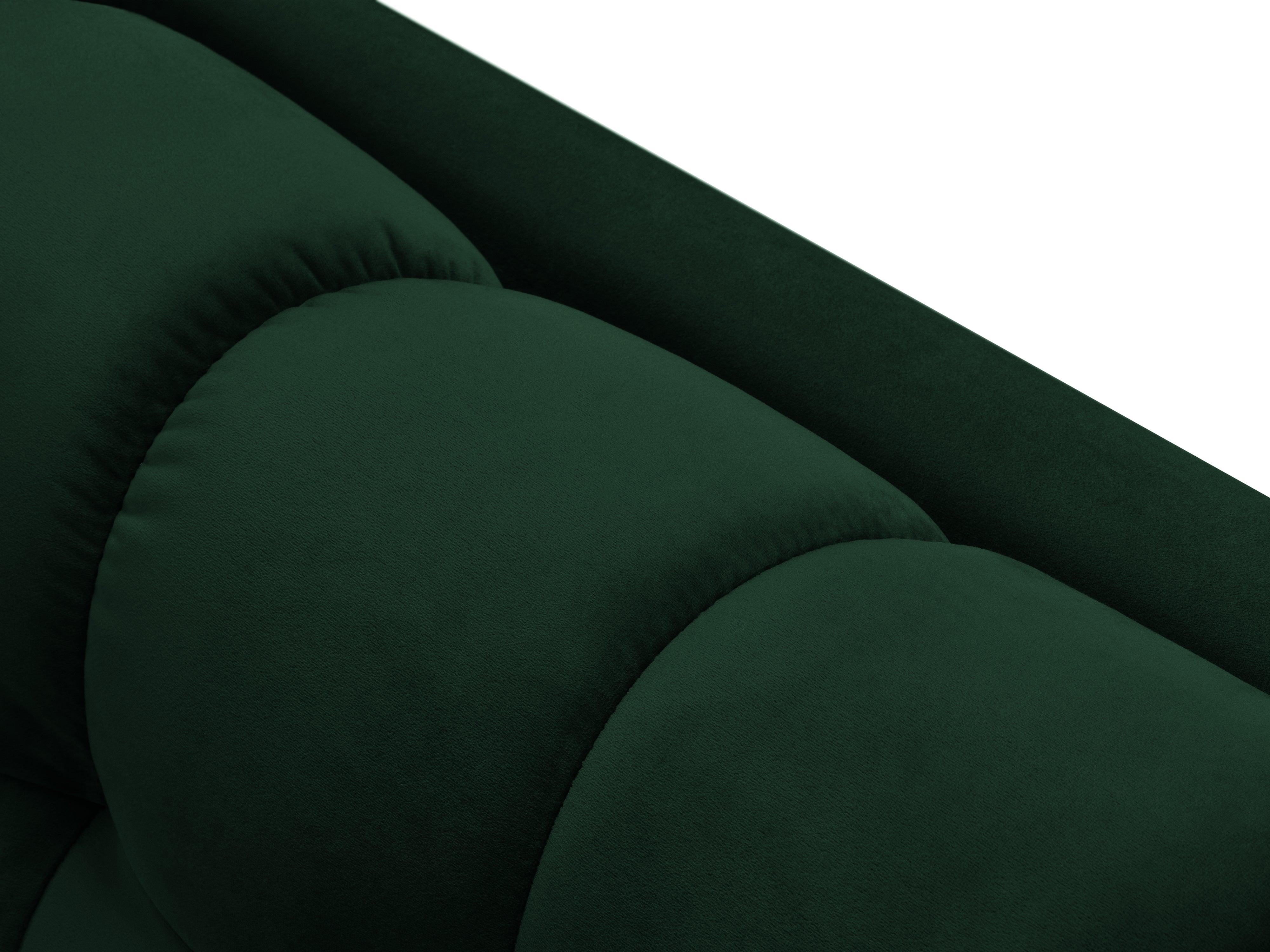 Chaise longue velvet left side BALI bottle green with gold base - Eye on Design