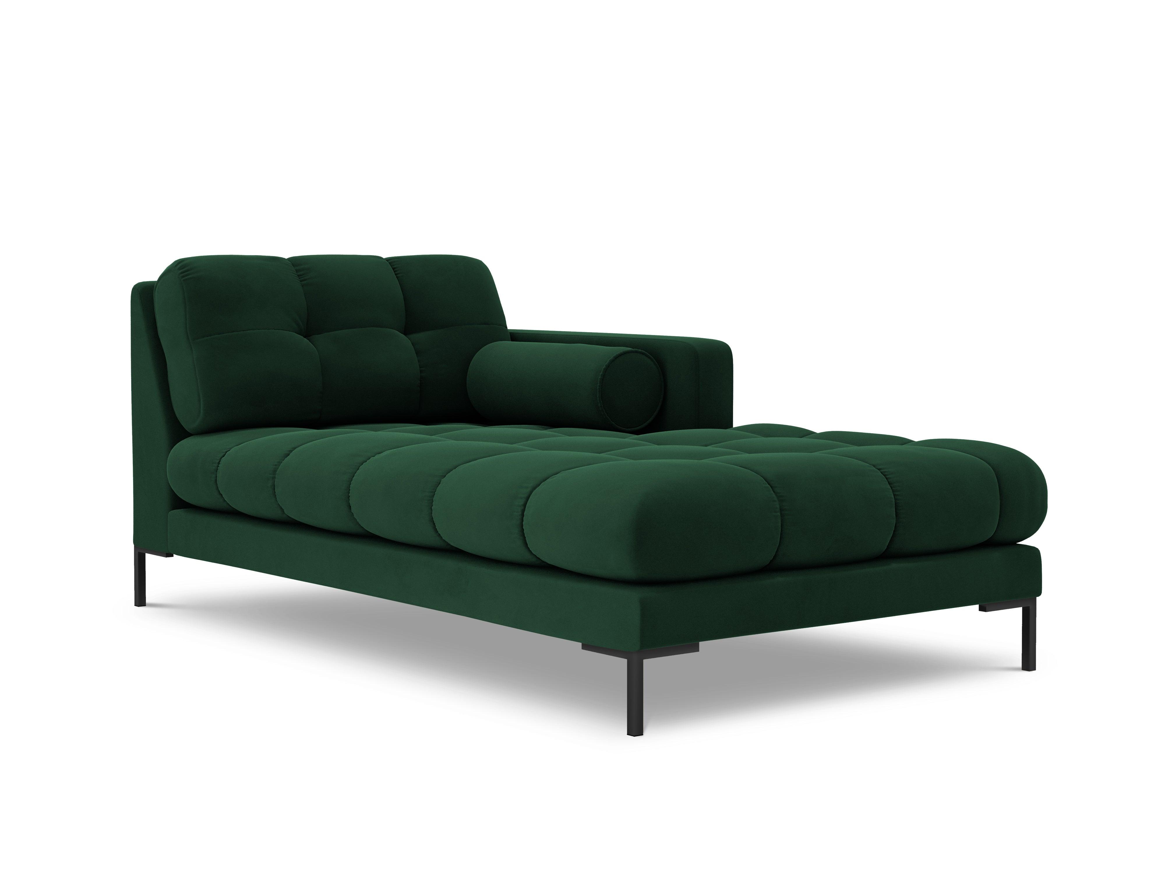 Chaise longue velvet right side BALI bottle green with black base - Eye on Design