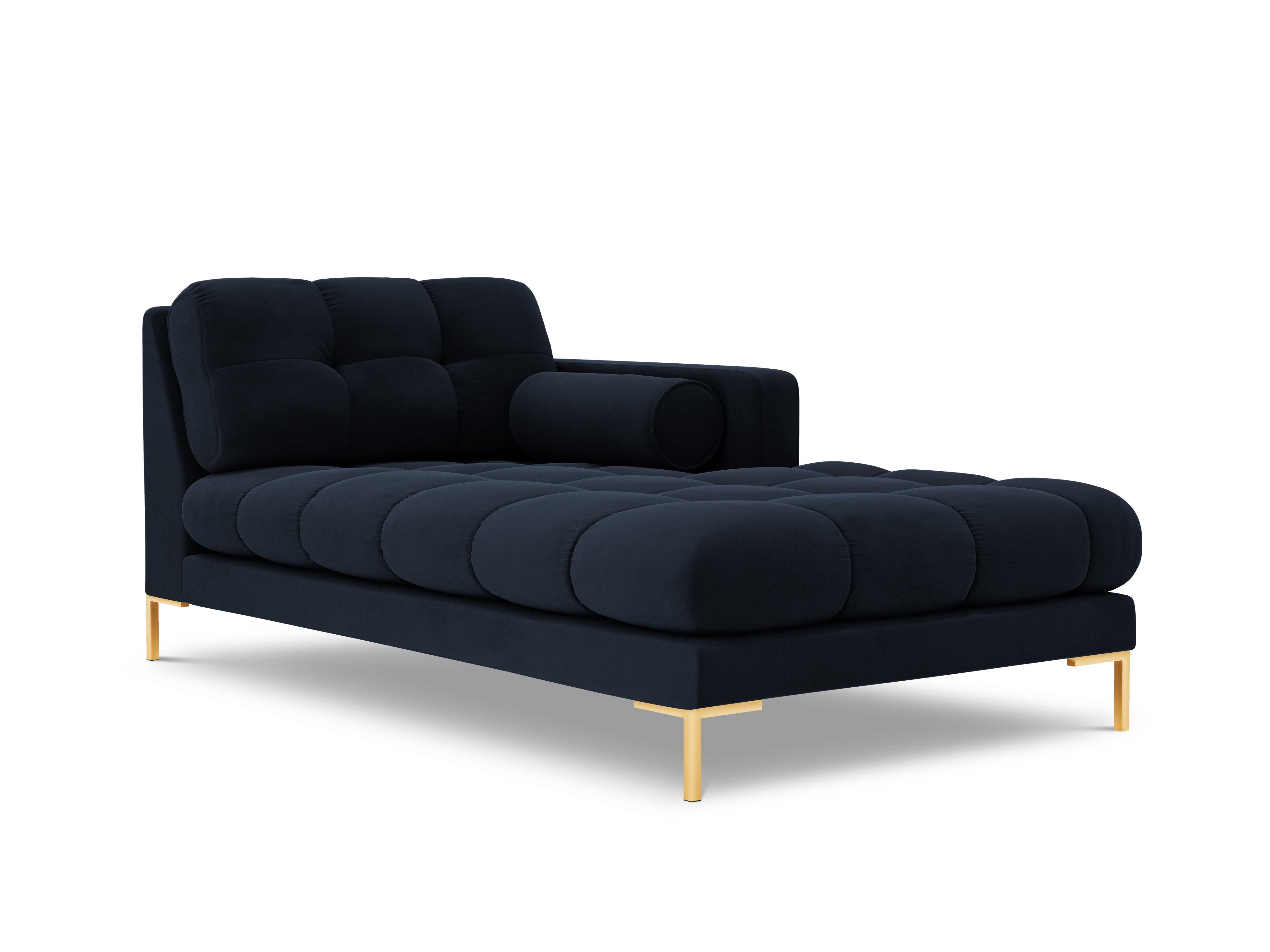 Chaise longue velvet right side BALI dark blue with gold base - Eye on Design