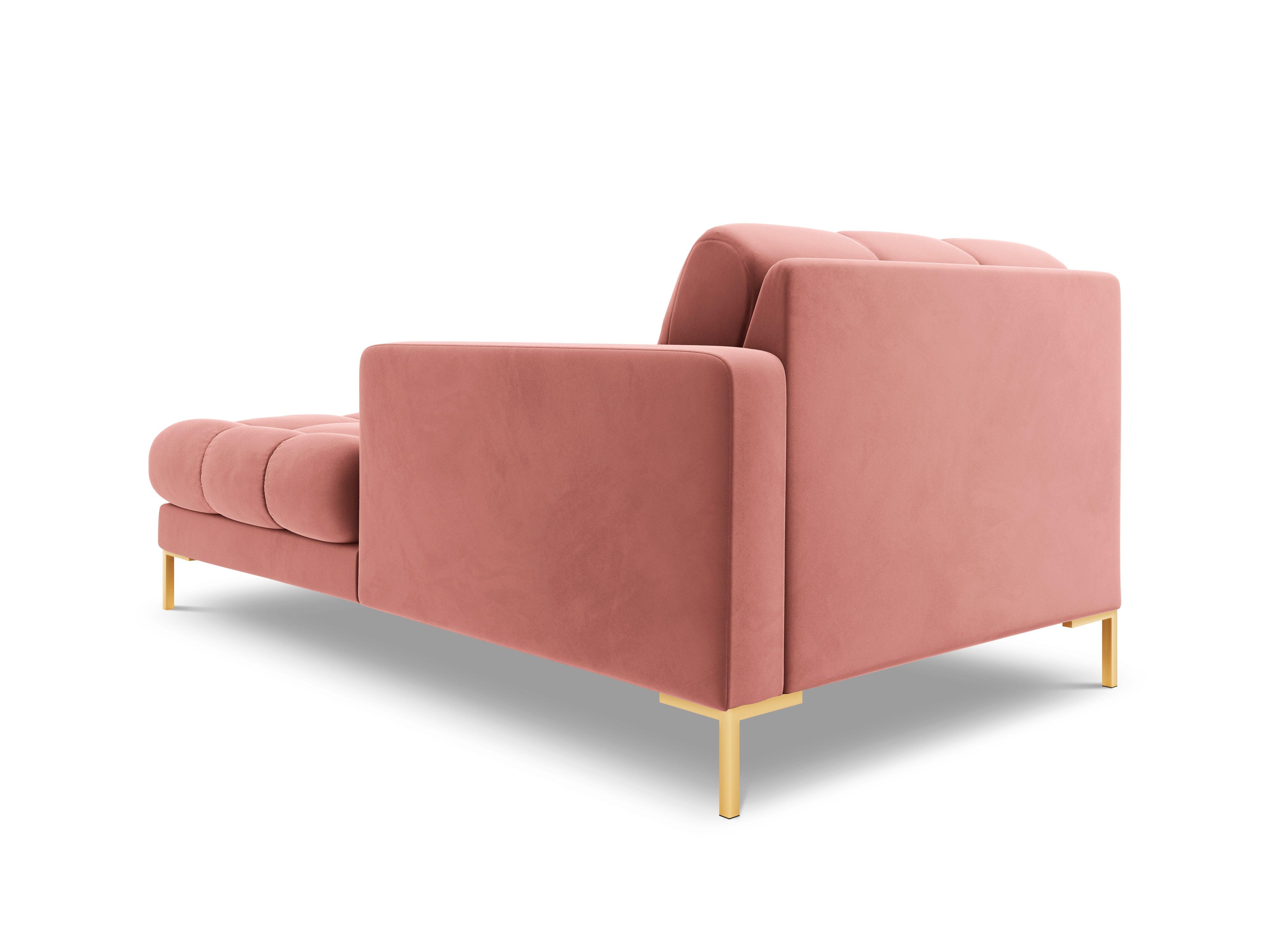 Chaise longue velvet right side BALI pink with gold base - Eye on Design