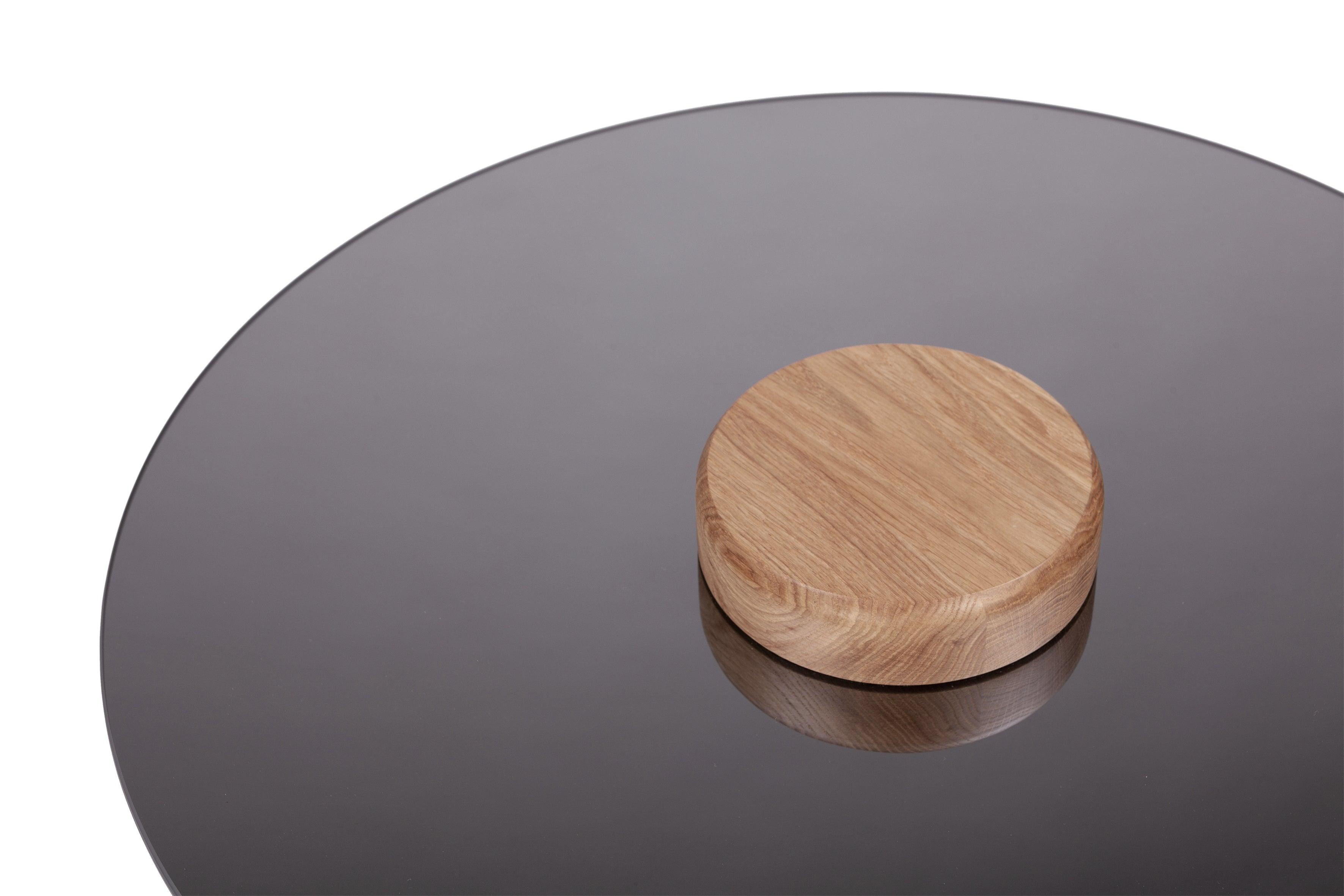 Coffee table SKIEN natural oak with mirrored top - Eye on Design