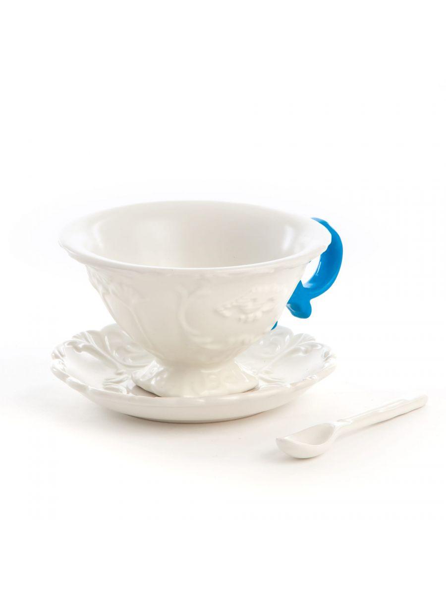 Cup with spoon and saucer I-WARES I-TEA blue - Eye on Design