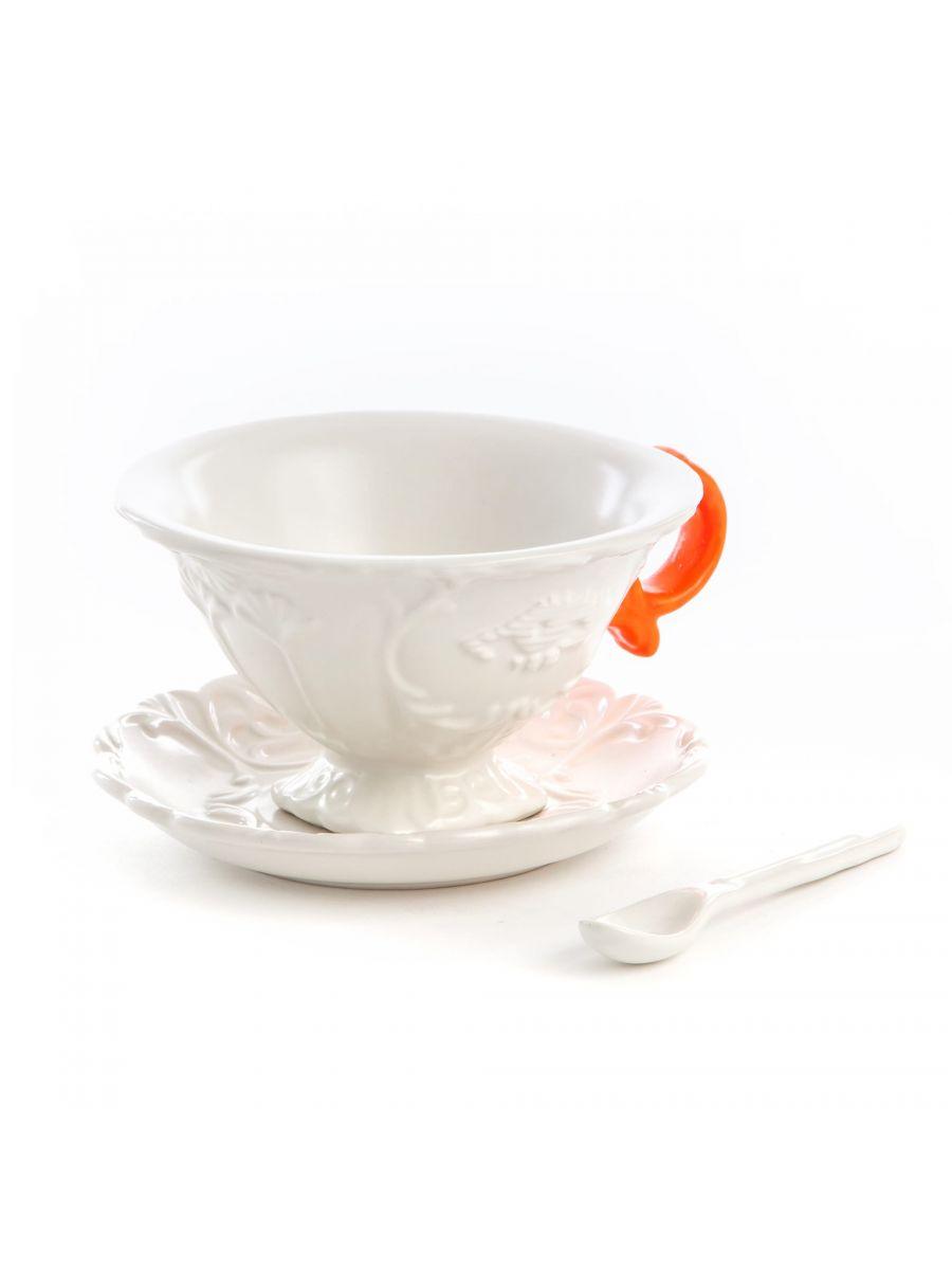 Cup with spoon and saucer I-WARES I-TEA orange - Eye on Design