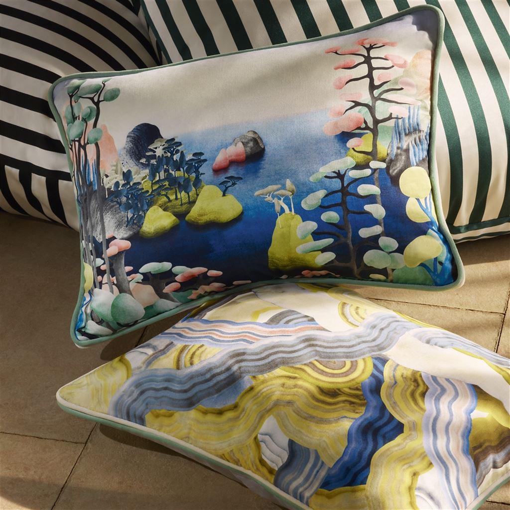 Double-sided pillow IT'S PARADISE AGATE cotton satin - Eye on Design