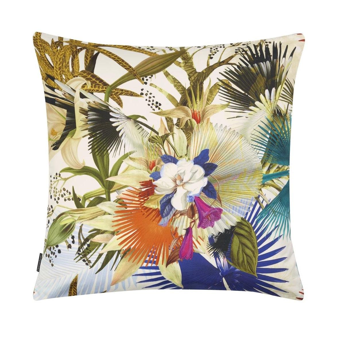 Double-sided pillow OISEAU DE BENGALE MARAIS cotton satin - Eye on Design