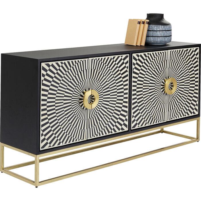 ELECTRO chest of drawers black with gold details - Eye on Design