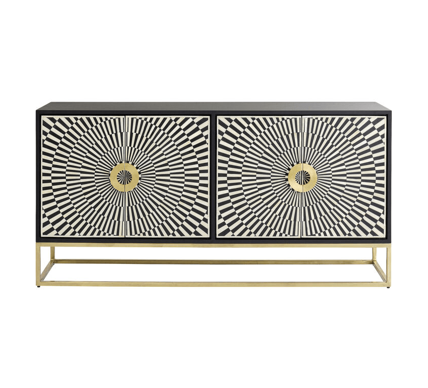 ELECTRO chest of drawers black with gold details - Eye on Design