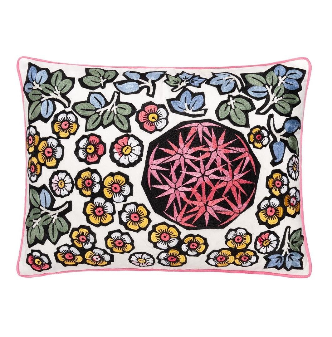 GARDEN MIX cotton satin pillow - Eye on Design