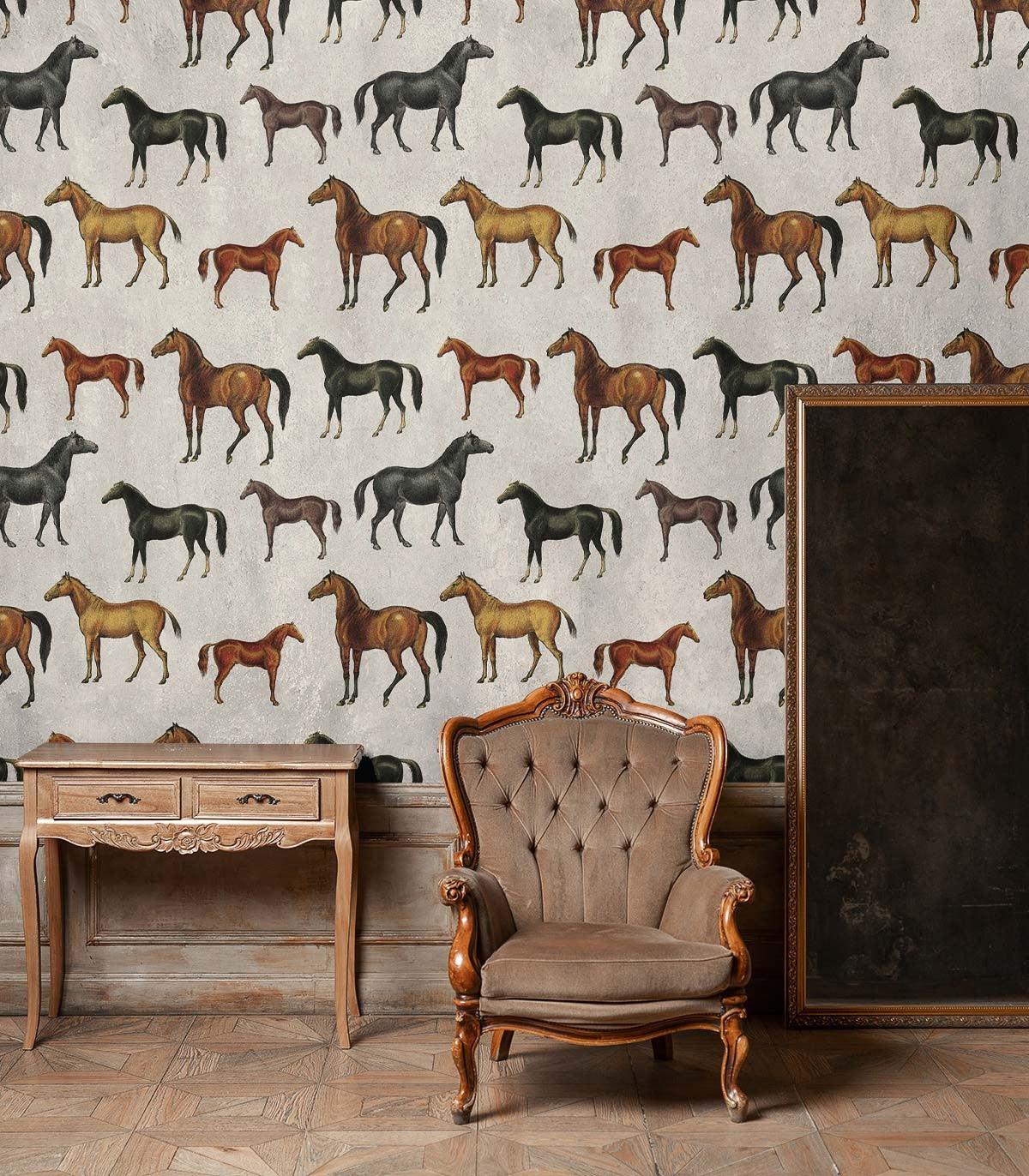 HORSES BEIGE wallpaper - Eye on Design