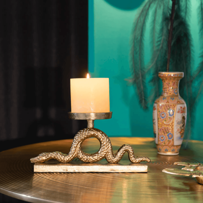 KEEP THE SNAKES AWAY single candle holder gold, Bold Monkey, Eye on Design