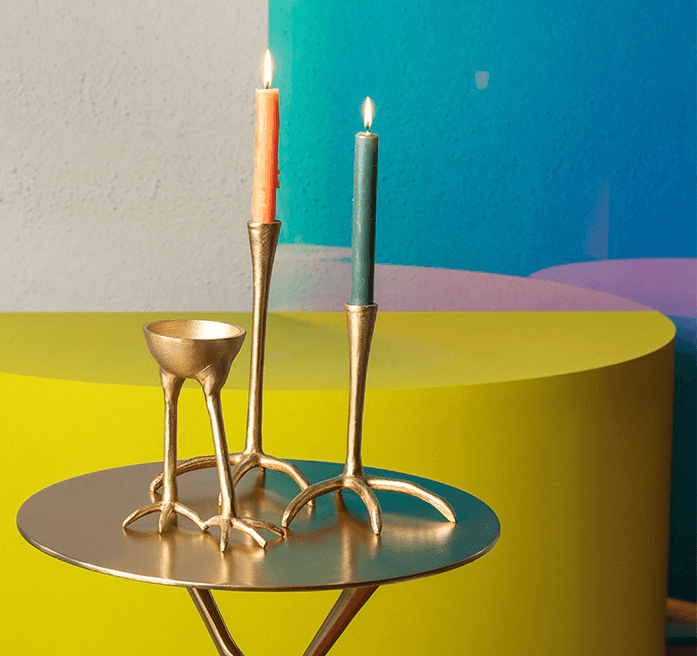 Larger candle holder THE GOLDEN HERON brass, Bold Monkey, Eye on Design