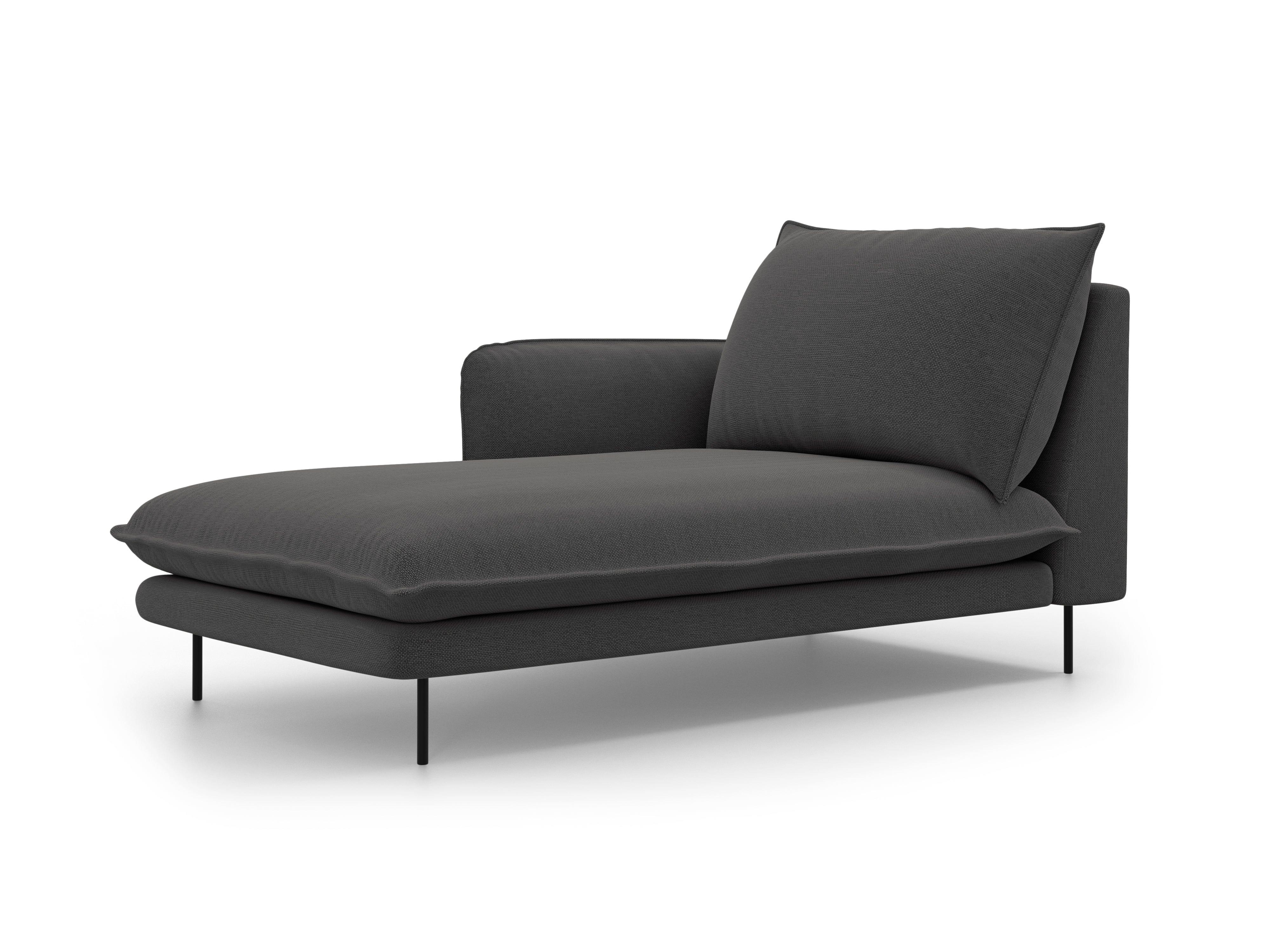 Lefthand chaise longue VIENNA dark grey with black base - Eye on Design