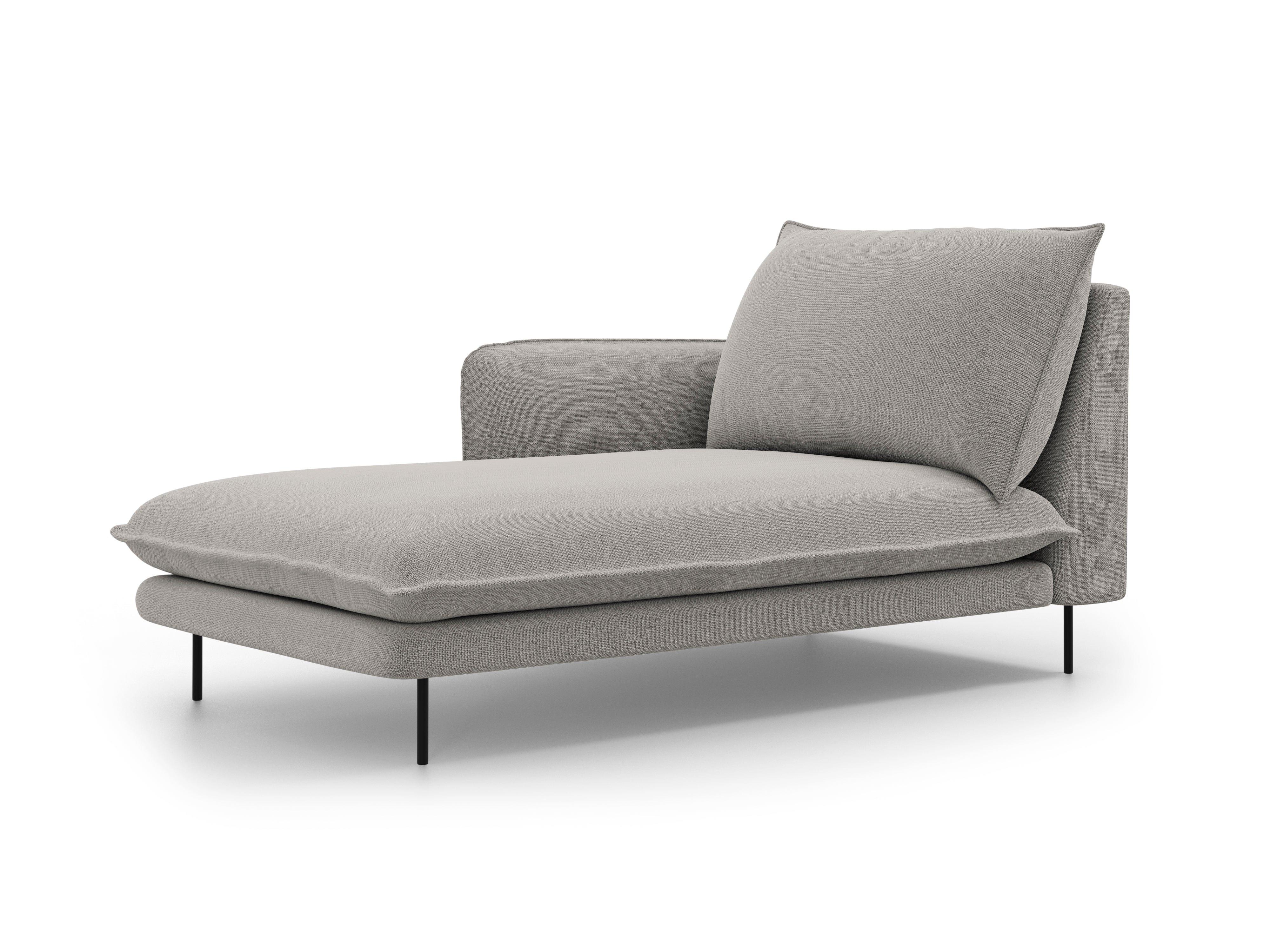 Lefthand chaise longue VIENNA light grey with black base - Eye on Design