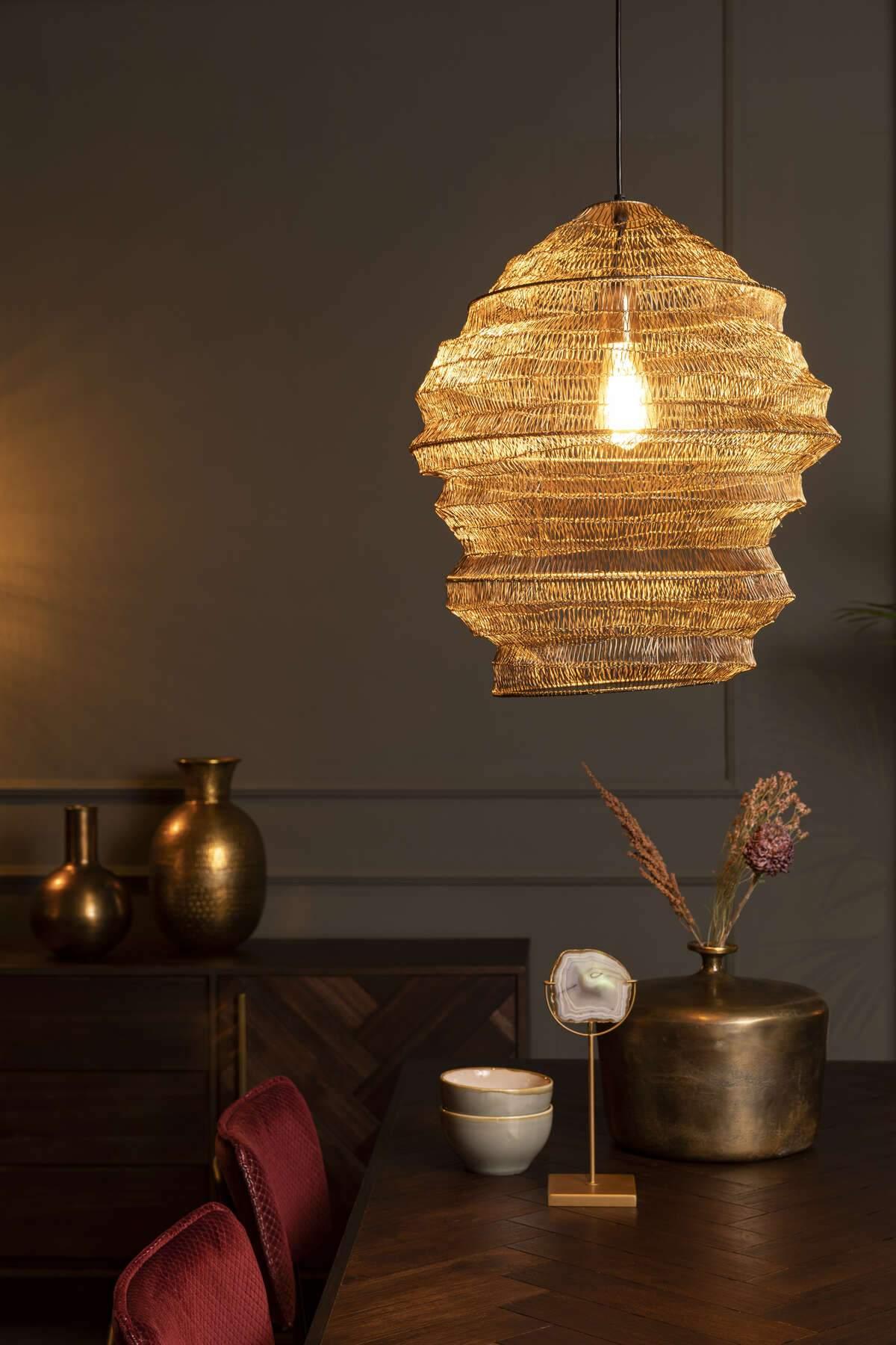 LUCA L pendant lamp brass, Dutchbone, Eye on Design