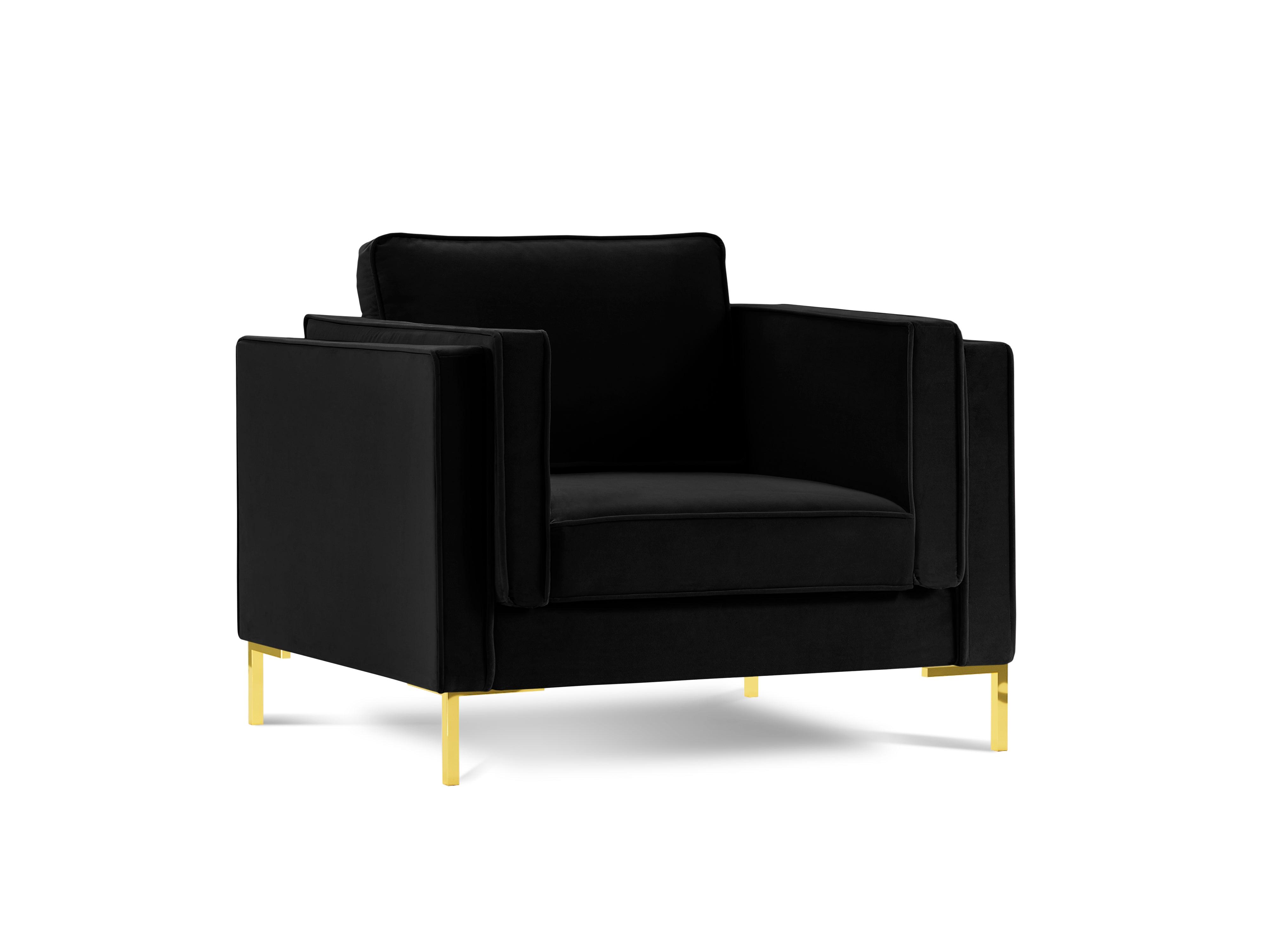 LUIS black velvet armchair with gold base - Eye on Design