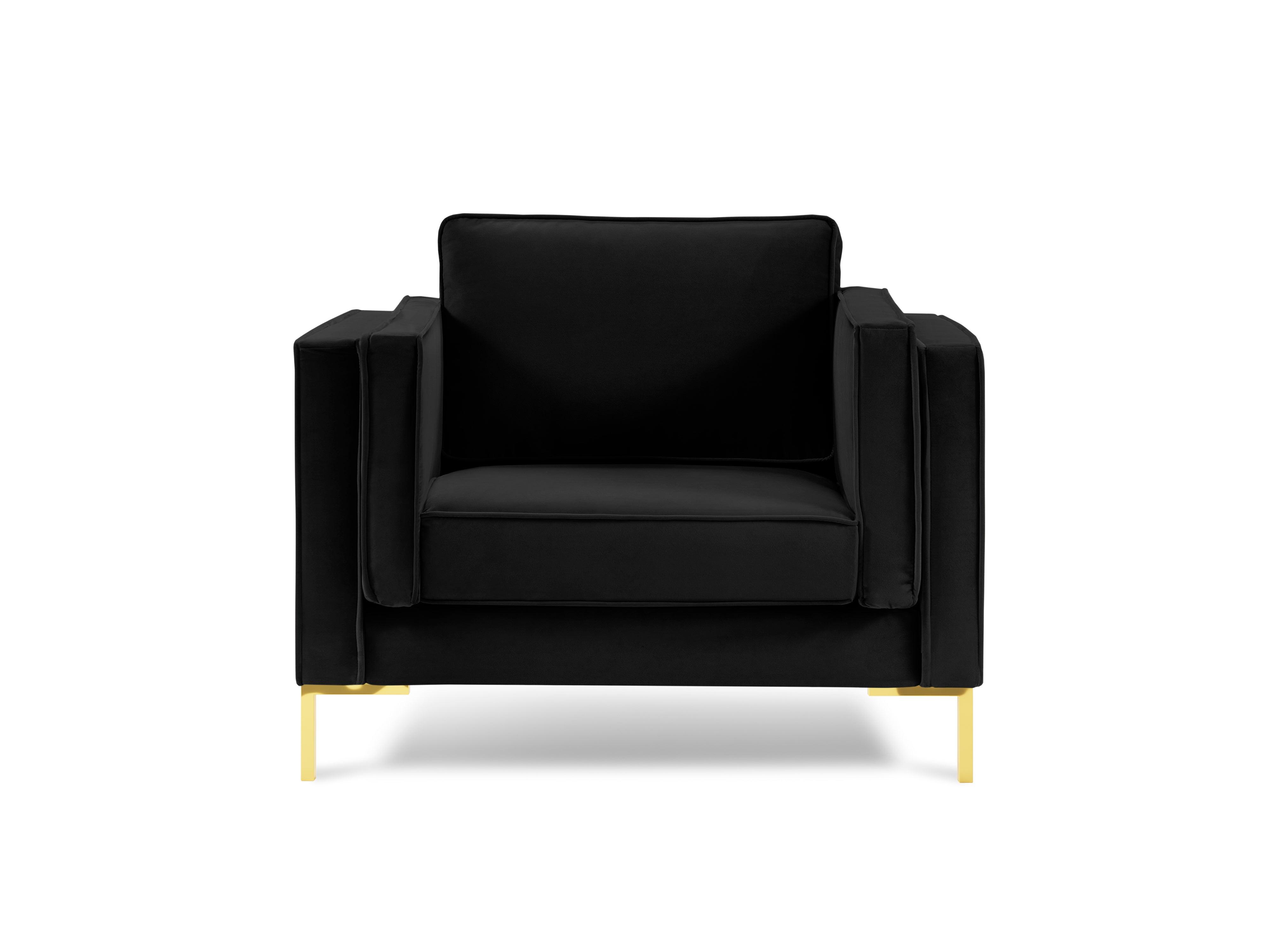 LUIS black velvet armchair with gold base - Eye on Design