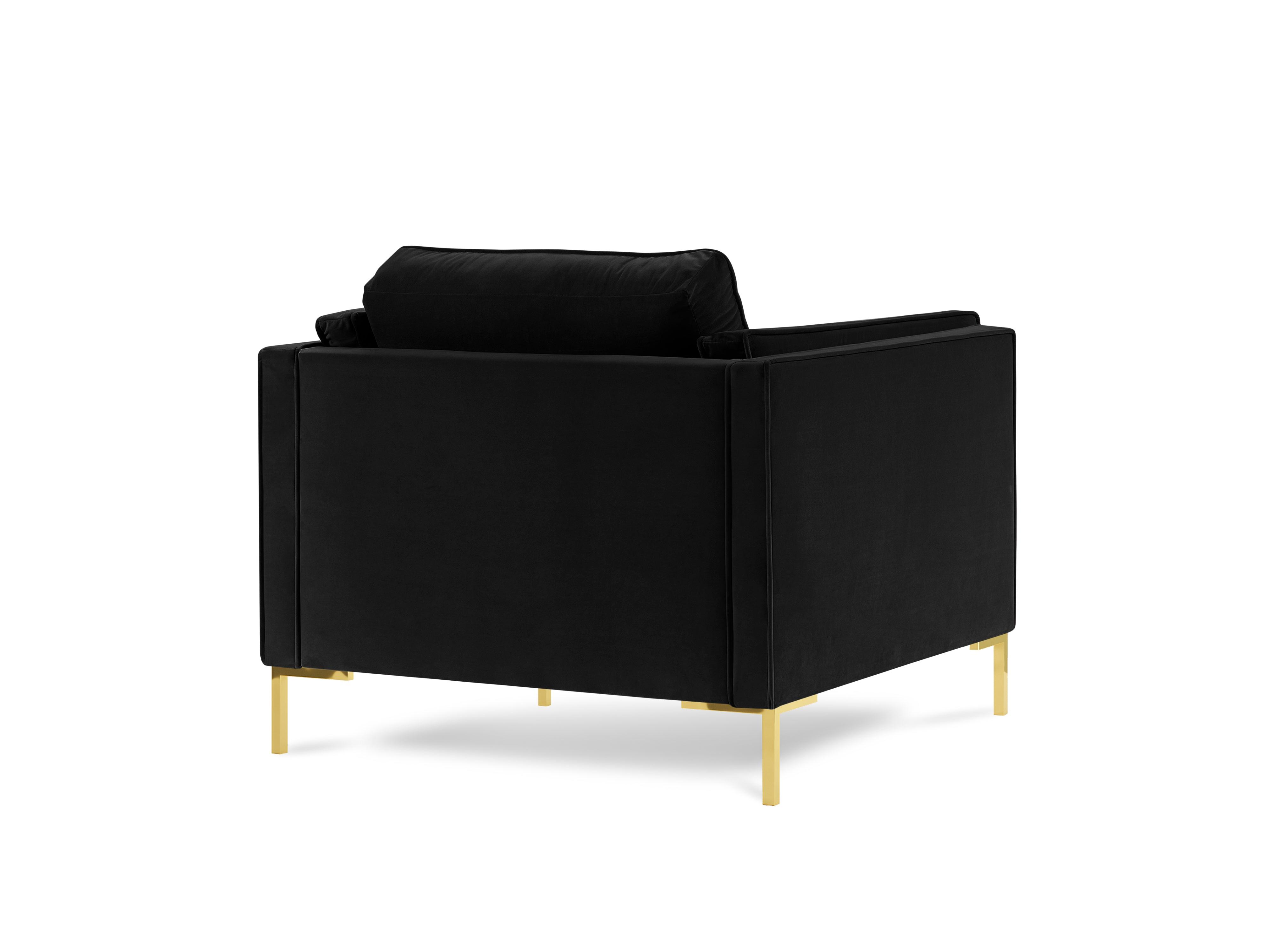 LUIS black velvet armchair with gold base - Eye on Design