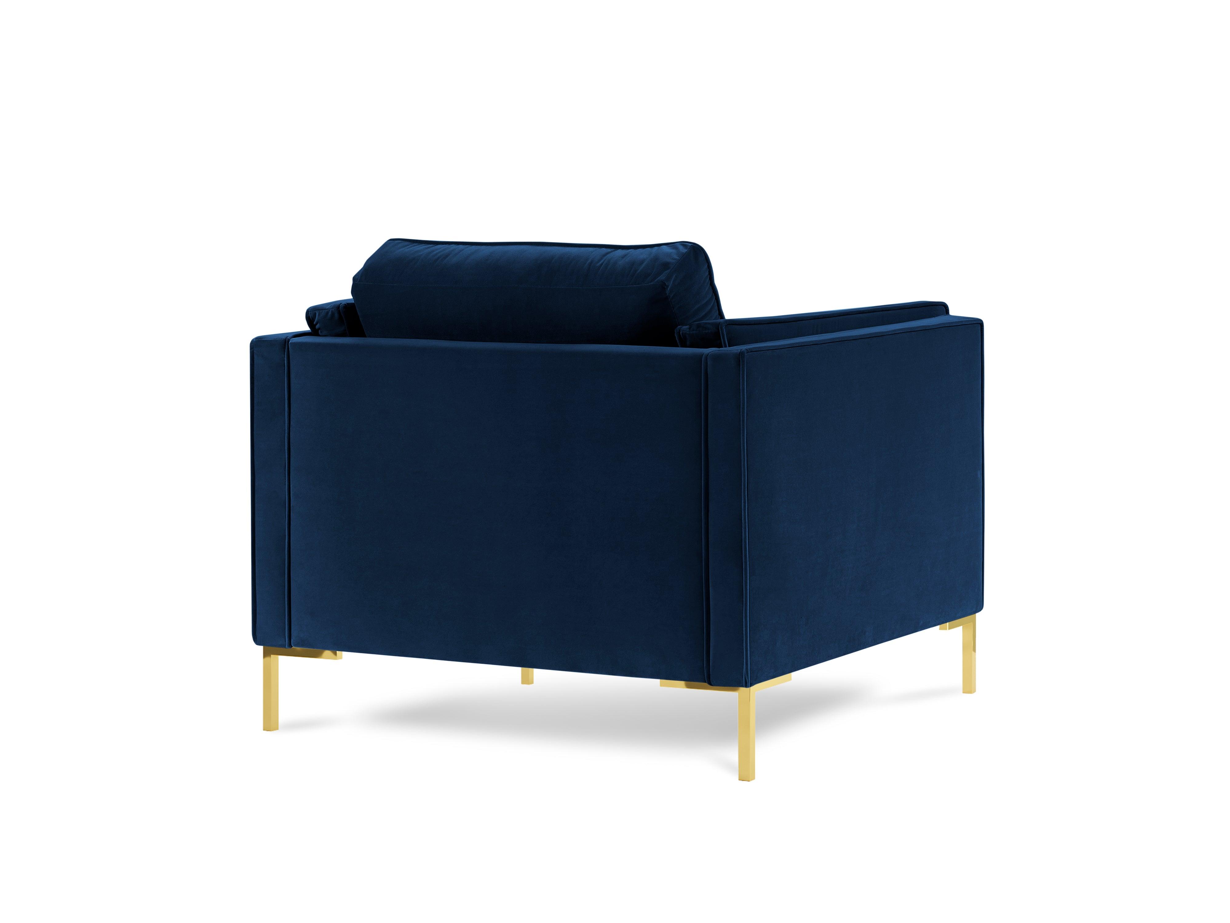 LUIS royal blue velvet armchair with gold base - Eye on Design