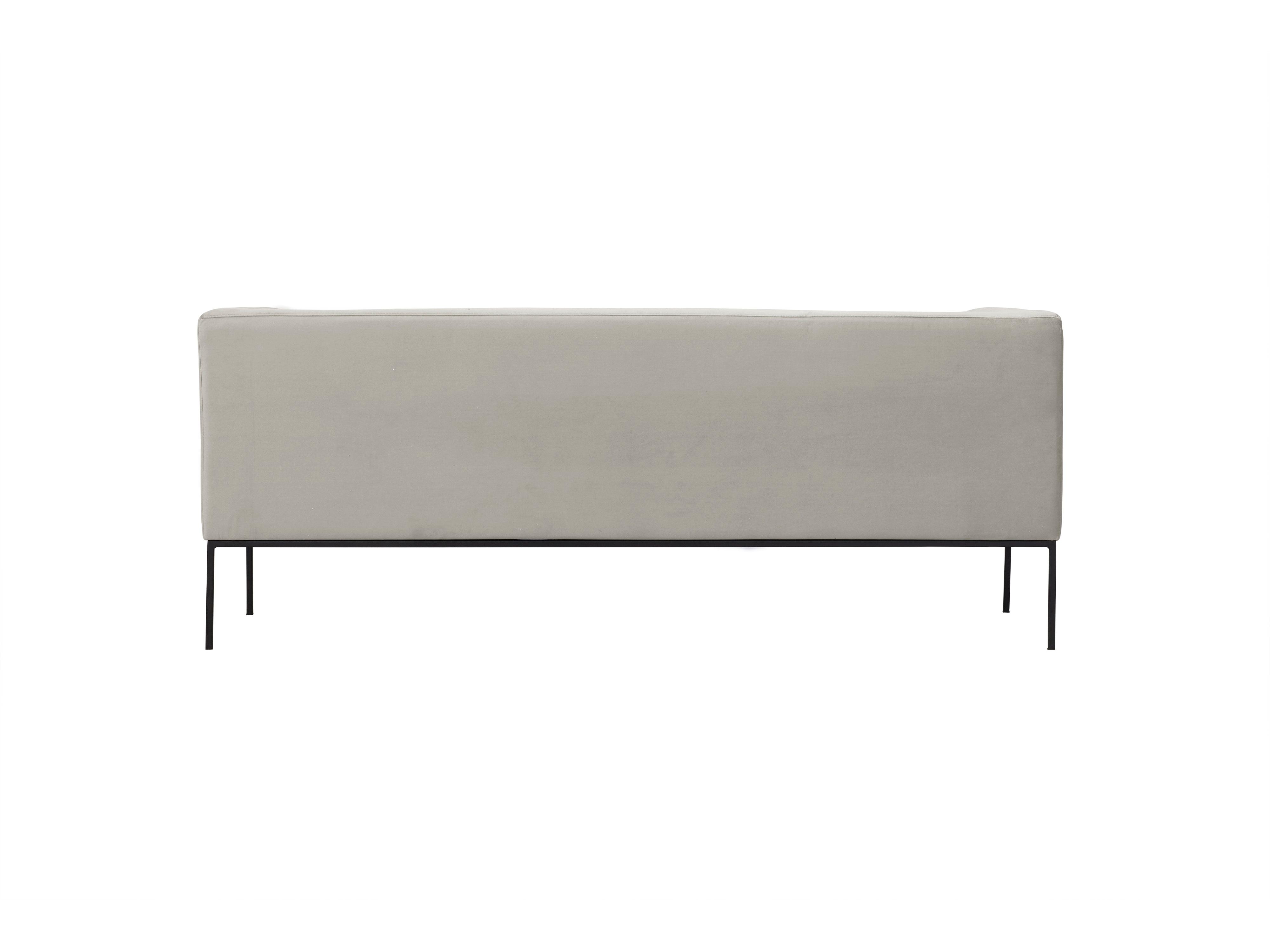 Velvet Sofa, "Neptune", 3 Seats, 195x79x76
 ,Beige,Black Metal Frame, Windsor & Co, Eye on Design