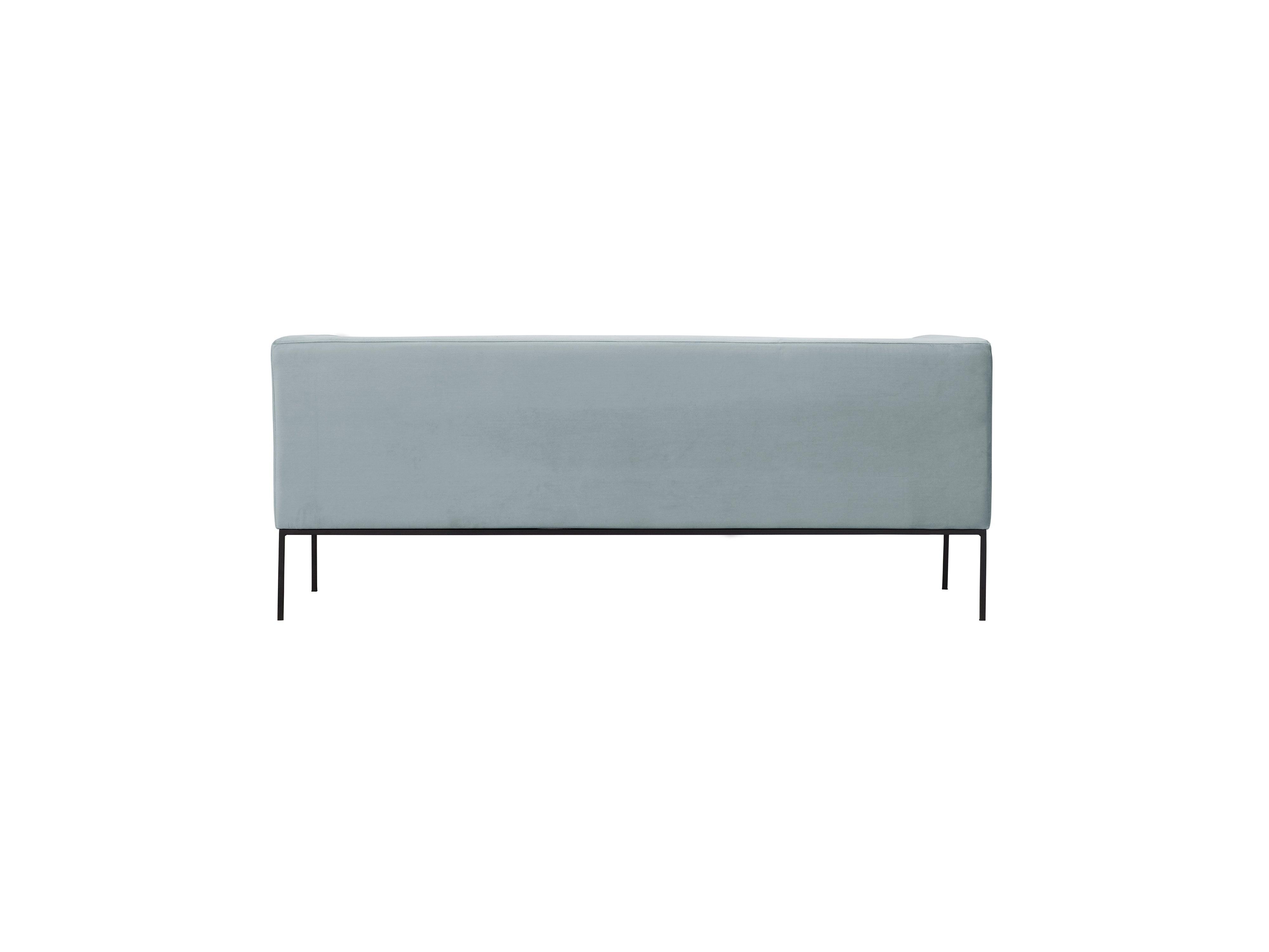 Velvet Sofa, "Neptune", 3 Seats, 195x79x76
 ,Grey,Black Metal Frame, Windsor & Co, Eye on Design