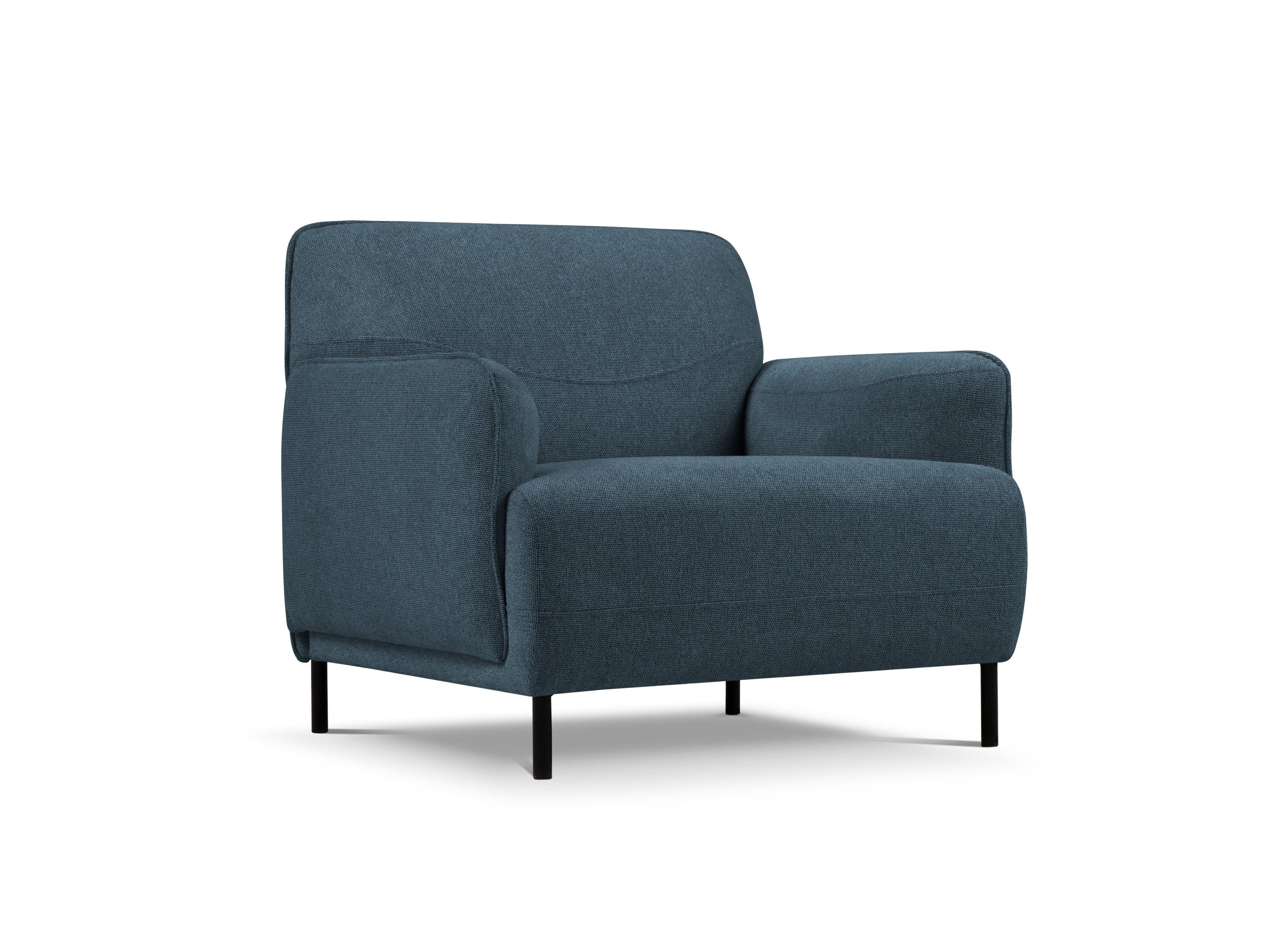 Armchair, "Neso", 1 Seat, 88x90x76
 ,Blue,Black Metal, Windsor & Co, Eye on Design