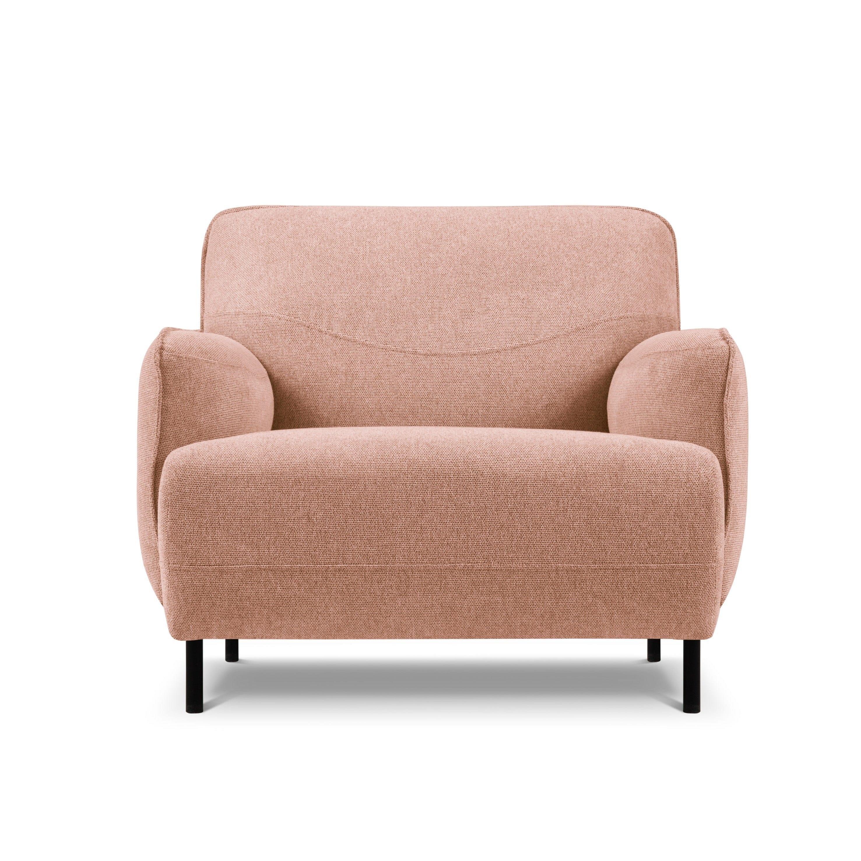 Armchair, "Neso", 1 Seat, 88x90x76
 ,Pink,Black Metal, Windsor & Co, Eye on Design