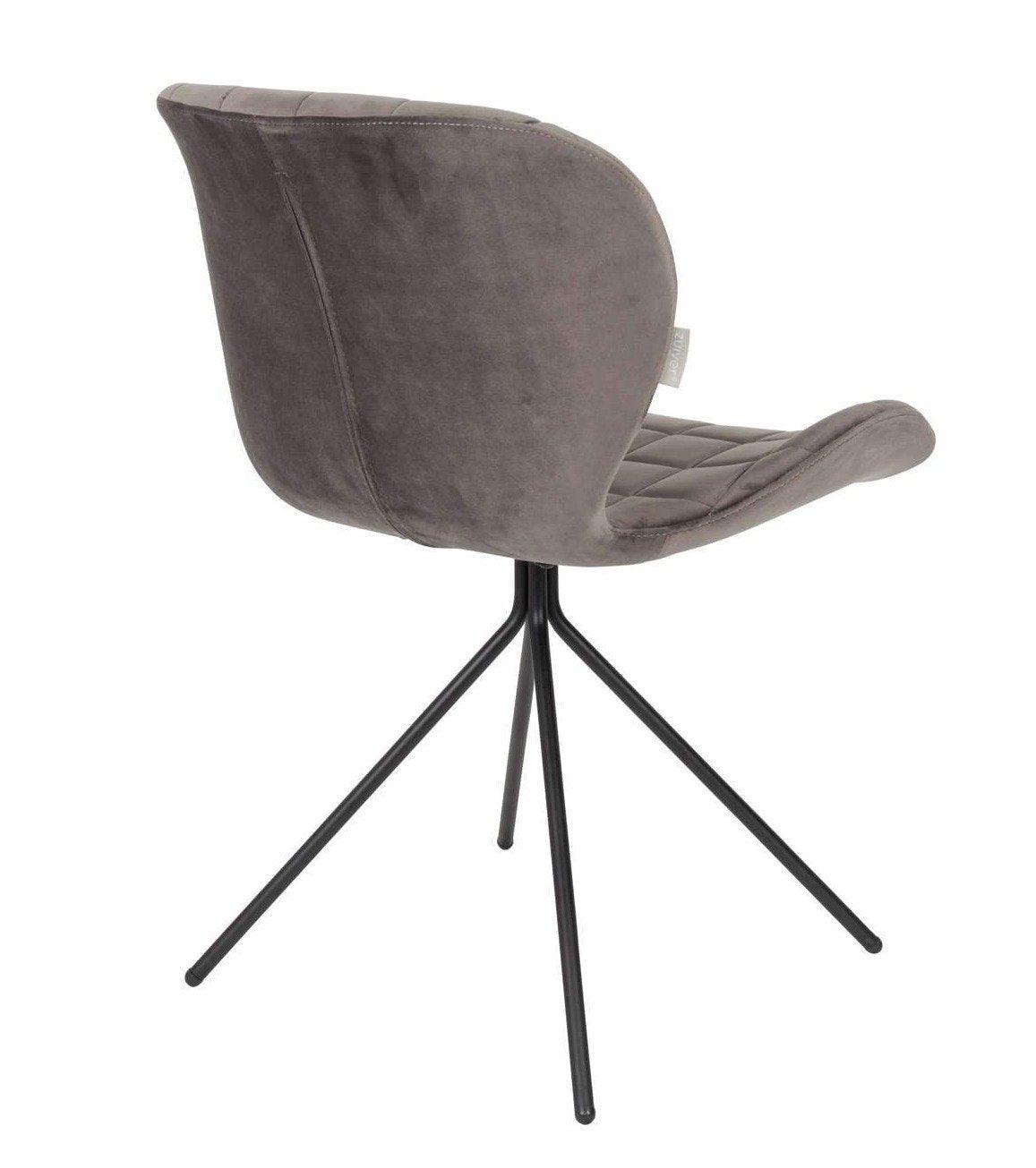 OMG VELVET chair grey, Zuiver, Eye on Design