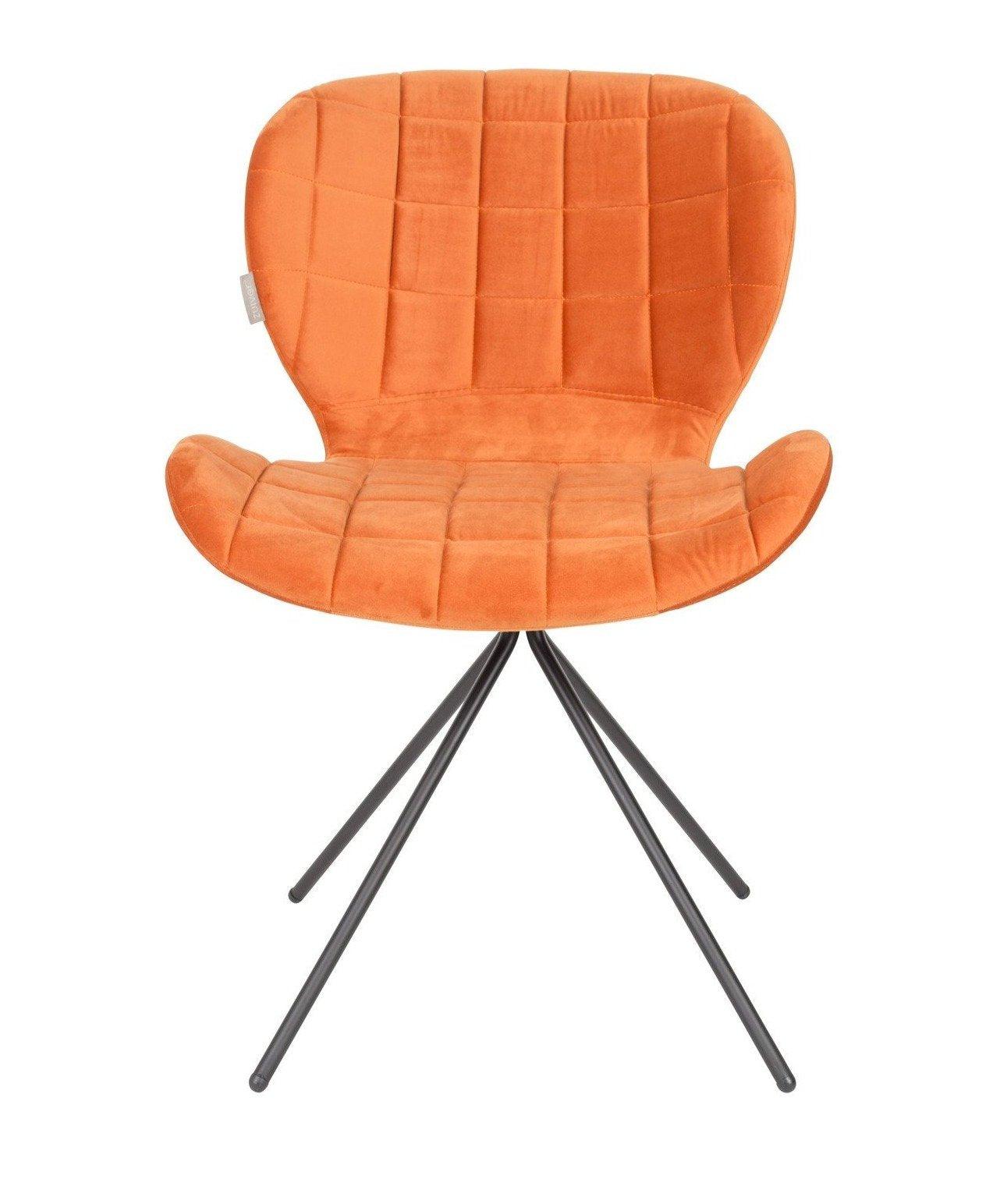 OMG VELVET chair orange, Zuiver, Eye on Design