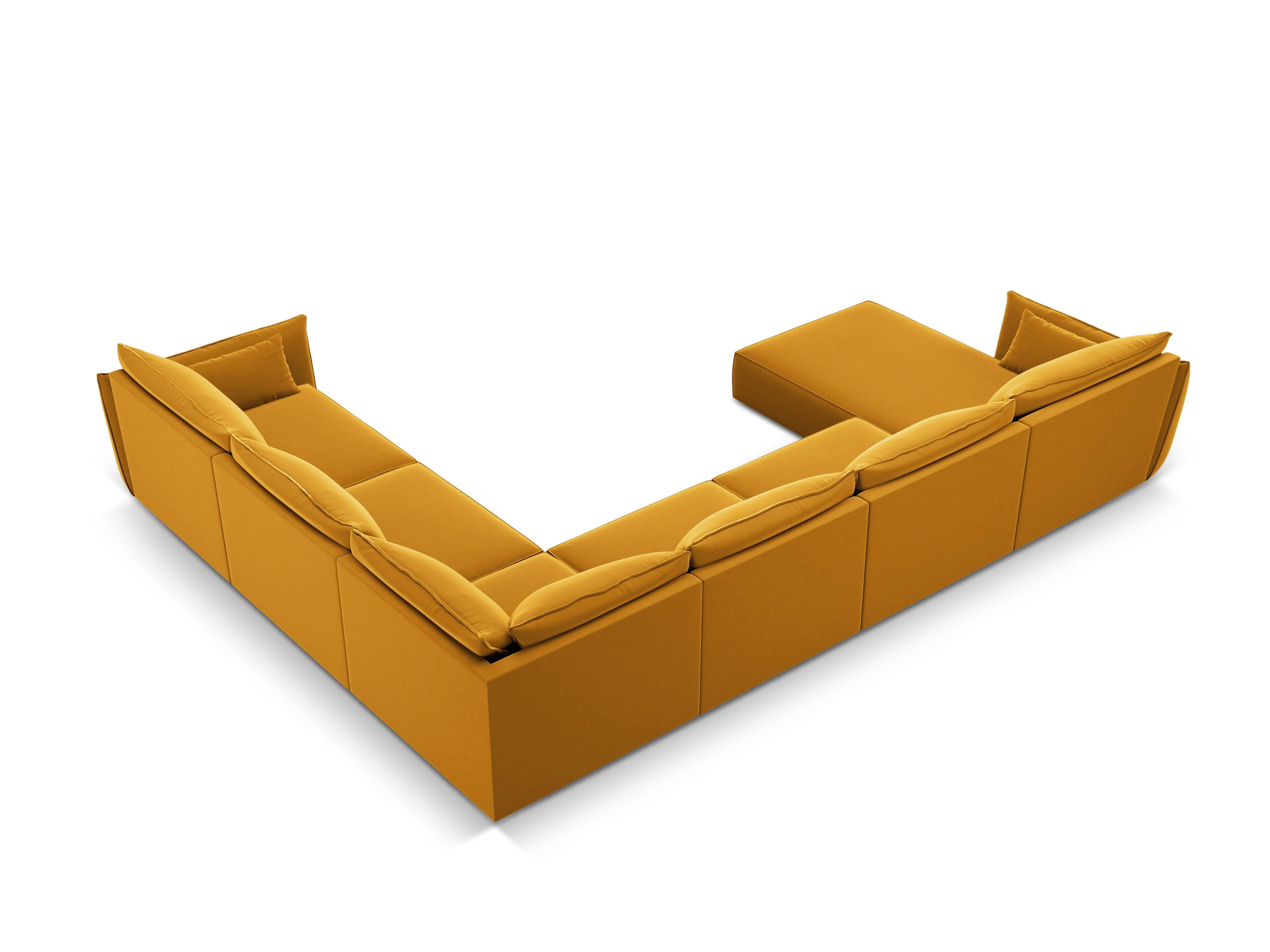 Velvet Panoramic Right Corner Sofa, "Vanda", 8 Seats, 384x284x85
Made in Europe, Mazzini Sofas, Eye on Design