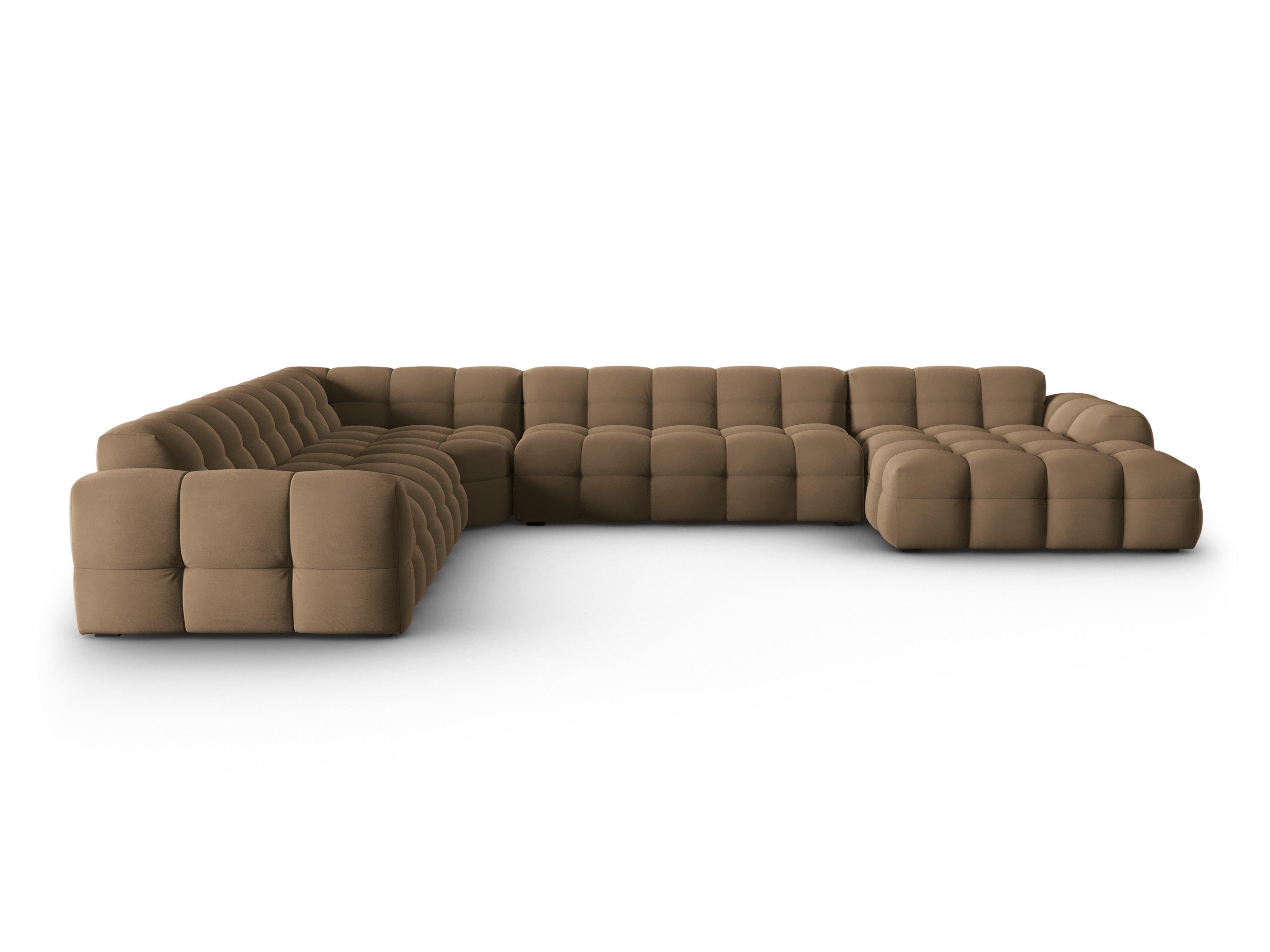 Velvet Panoramic Left Corner Sofa, "Nino", 7 Seats, 378x322x68
Made in Europe, Maison Heritage, Eye on Design