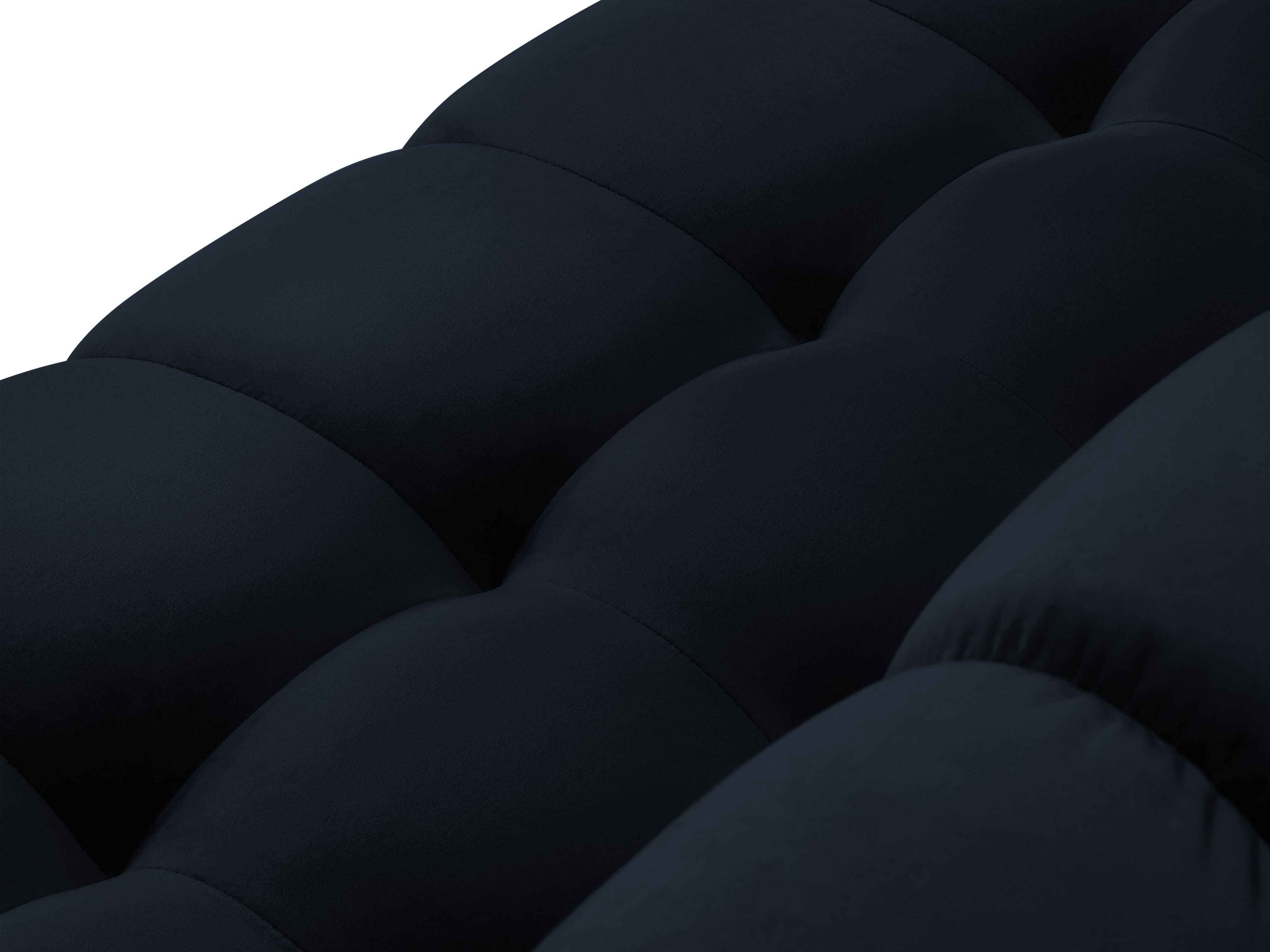 Panoramic velvet sofa 9-seater BALI dark blue with black base - Eye on Design