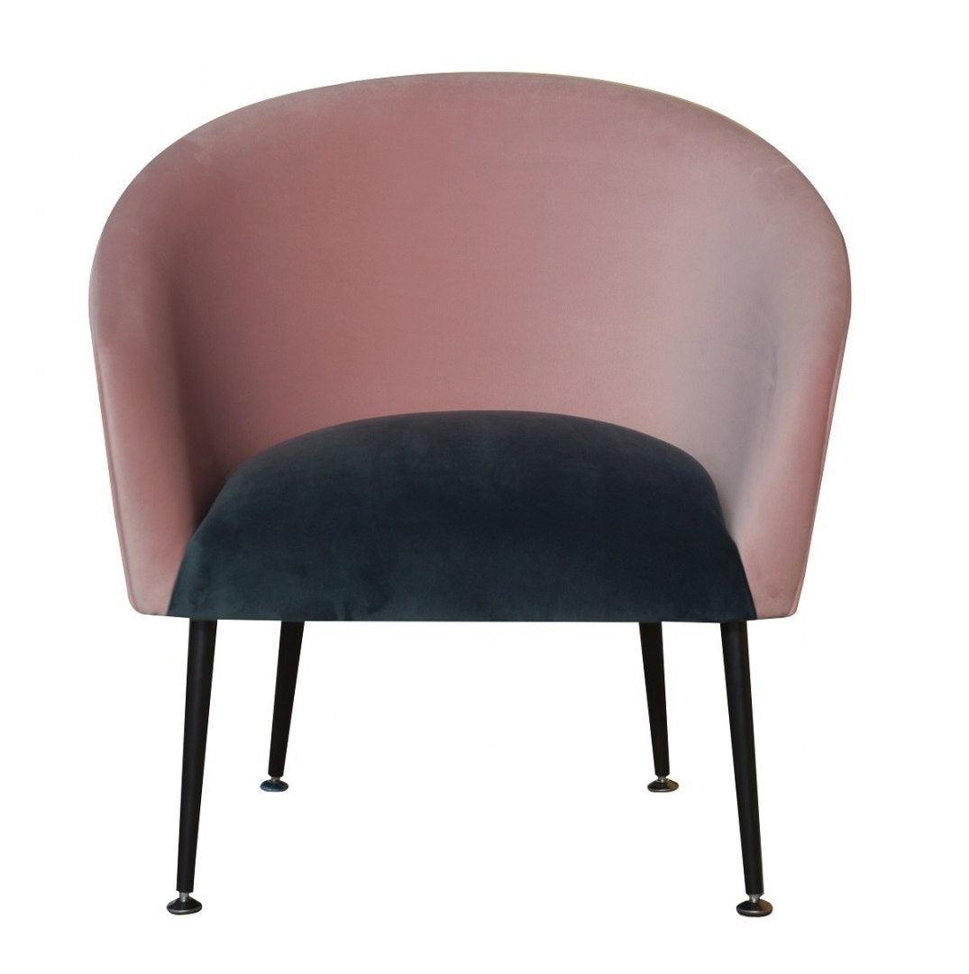 PLUM 2 armchair navy blue with pink backrest - Eye on Design