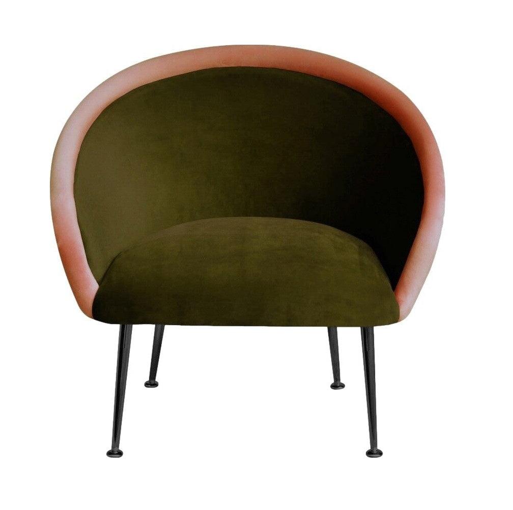 PLUM 3 armchair green with pink roller, Happy Barok, Eye on Design