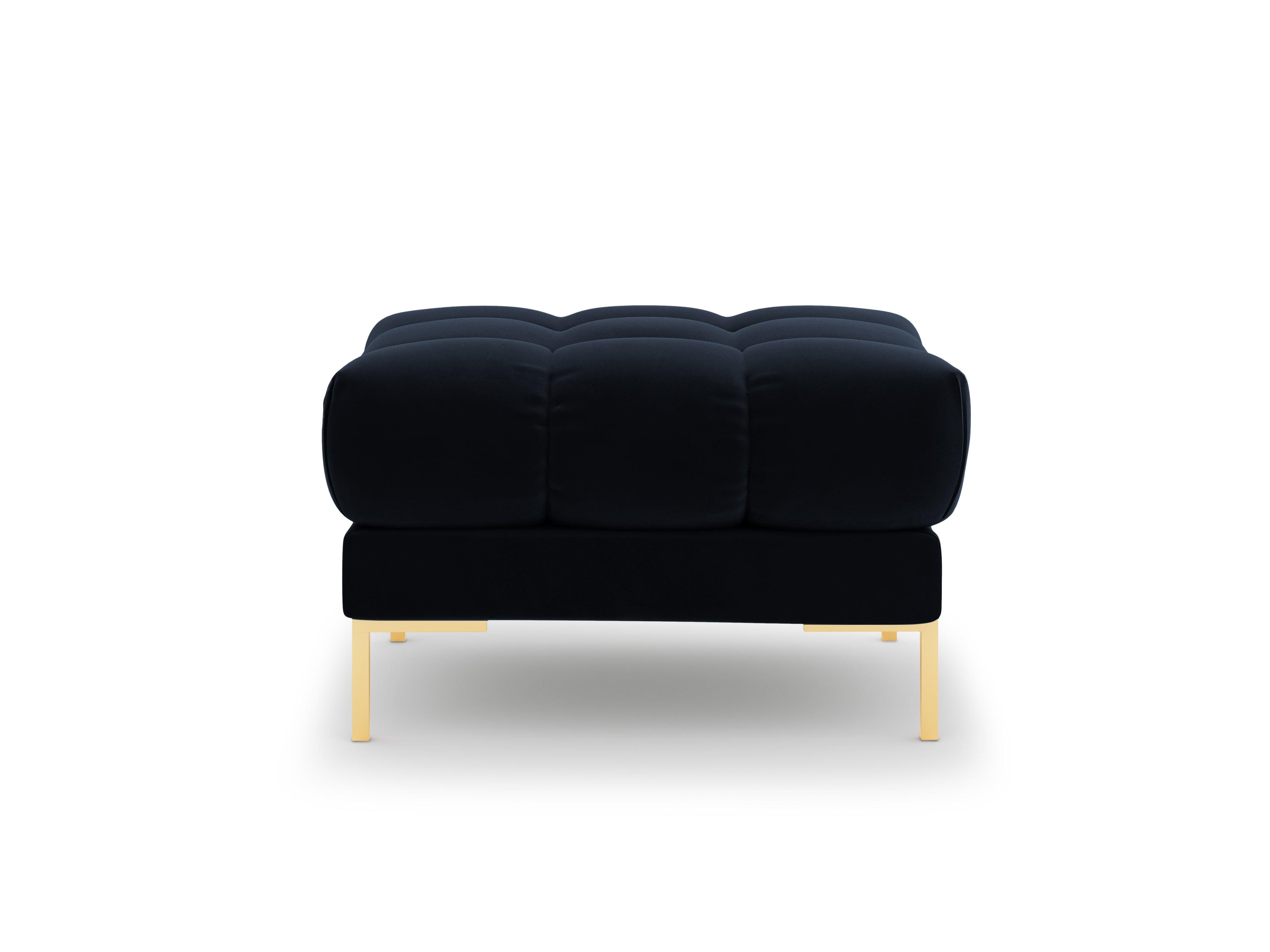 Pouffe velvet BALI dark blue with gold base - Eye on Design