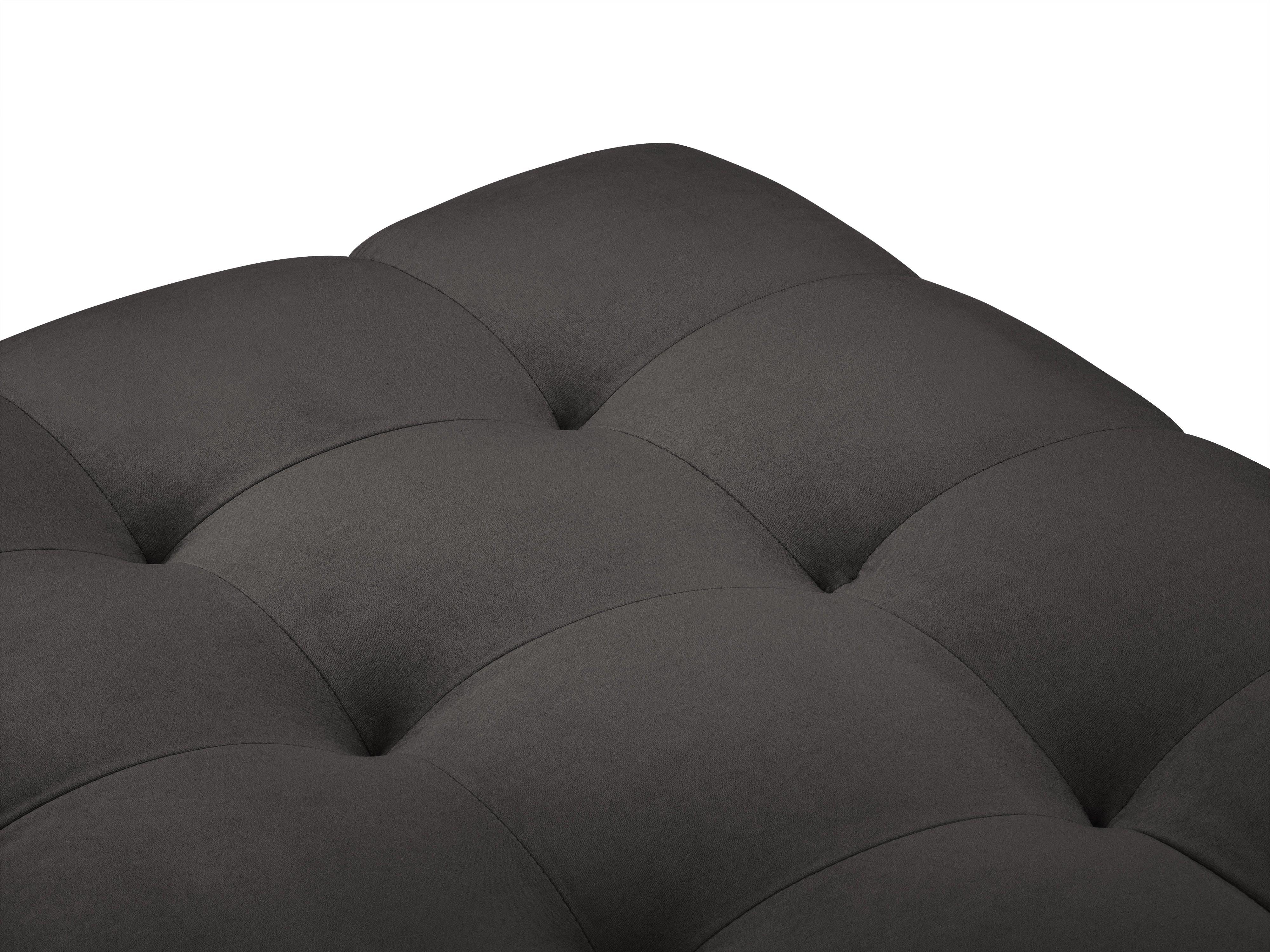 Pouffe velvet BALI dark grey with black base - Eye on Design