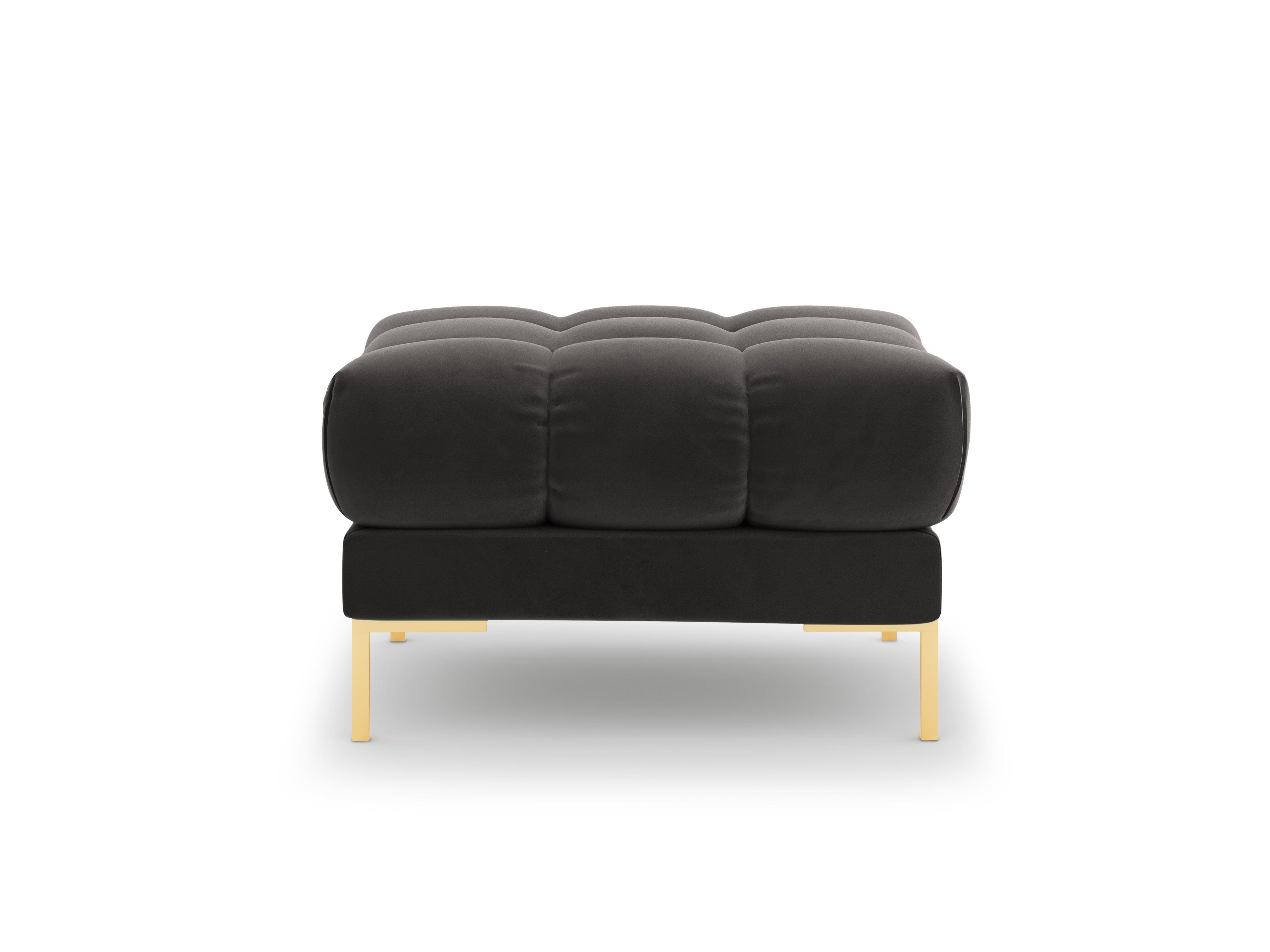 Pouffe velvet BALI dark grey with gold base - Eye on Design