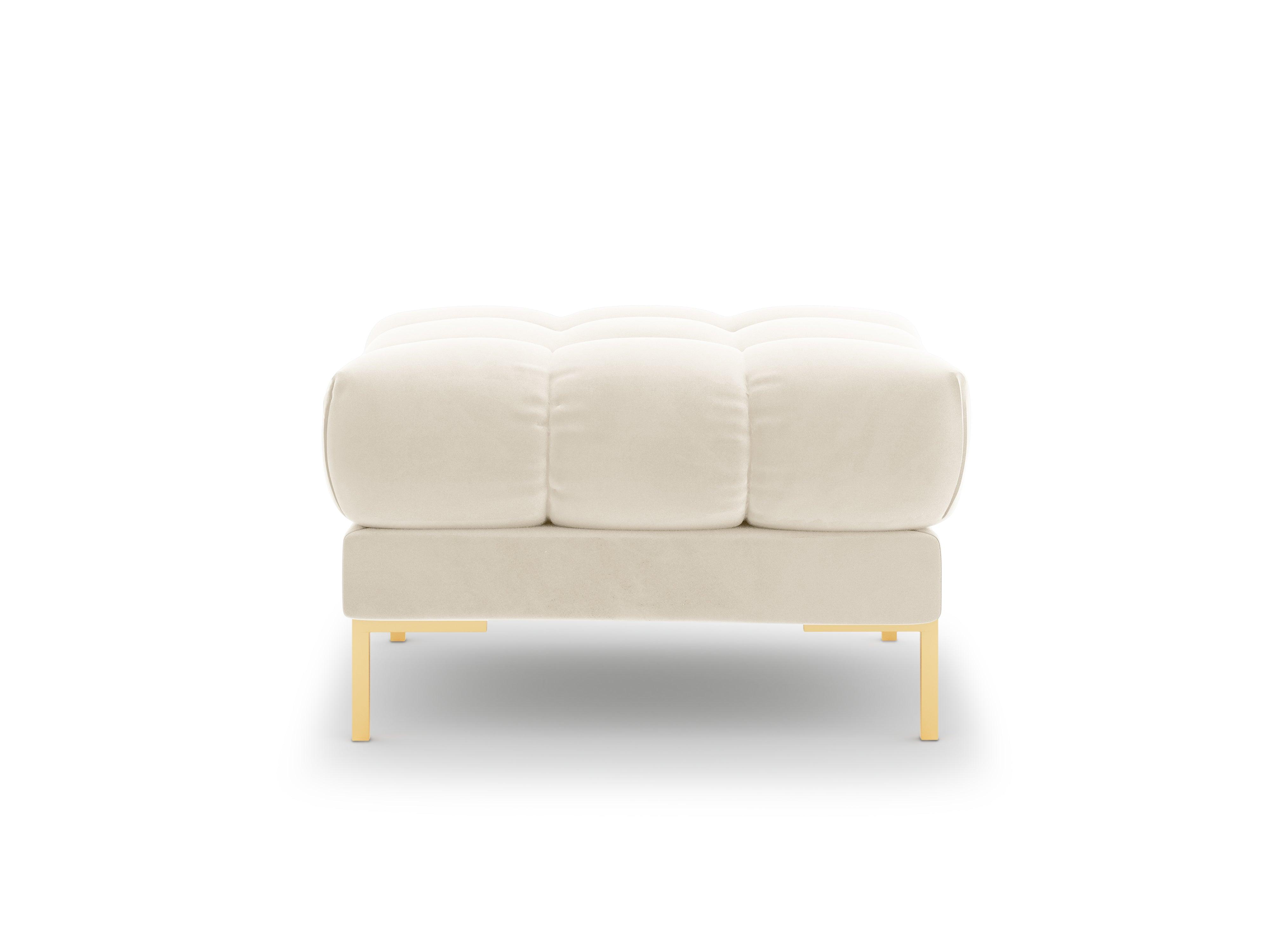 Pouffe velvet BALI light beige with gold base - Eye on Design