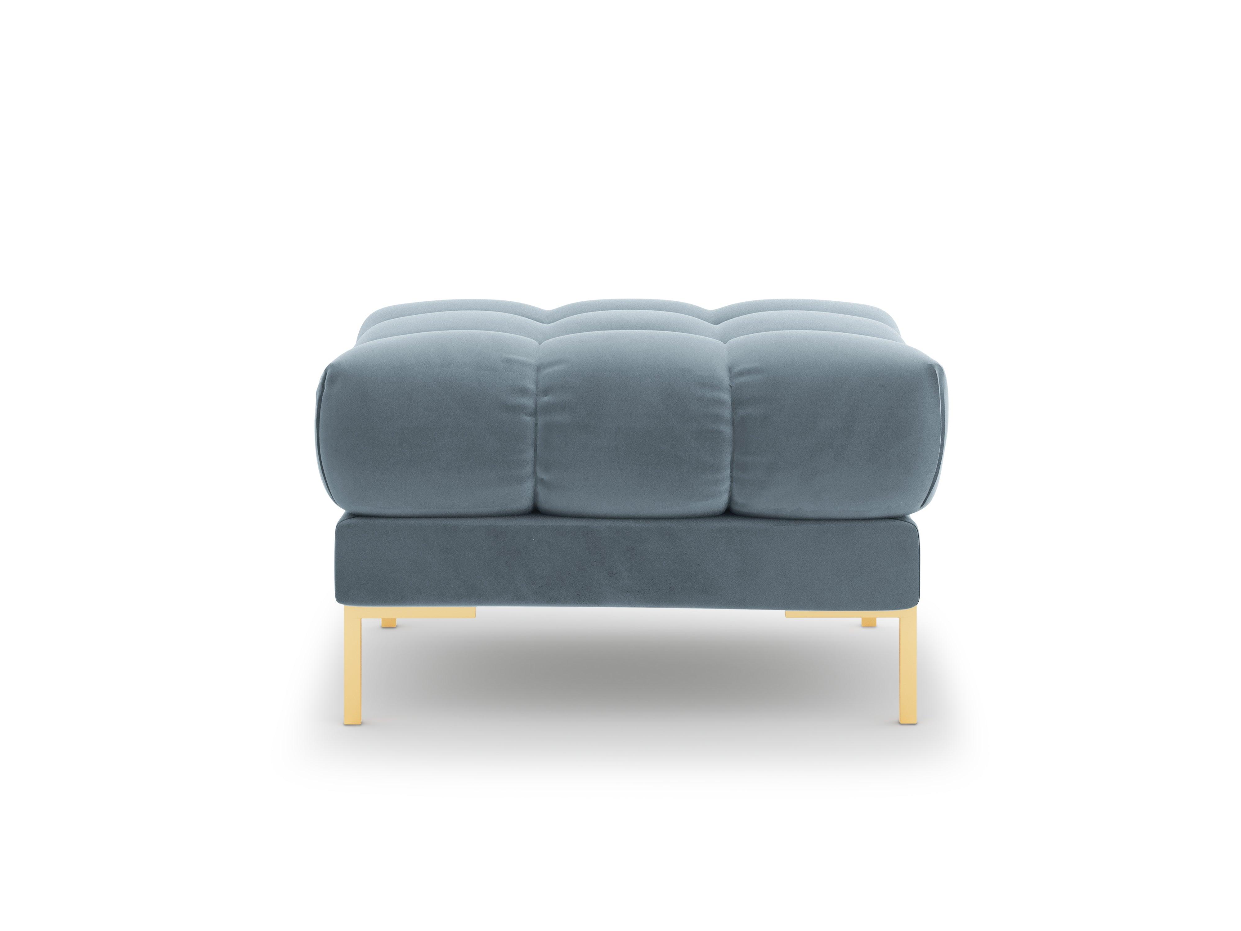 Pouffe velvet BALI light blue with gold base - Eye on Design