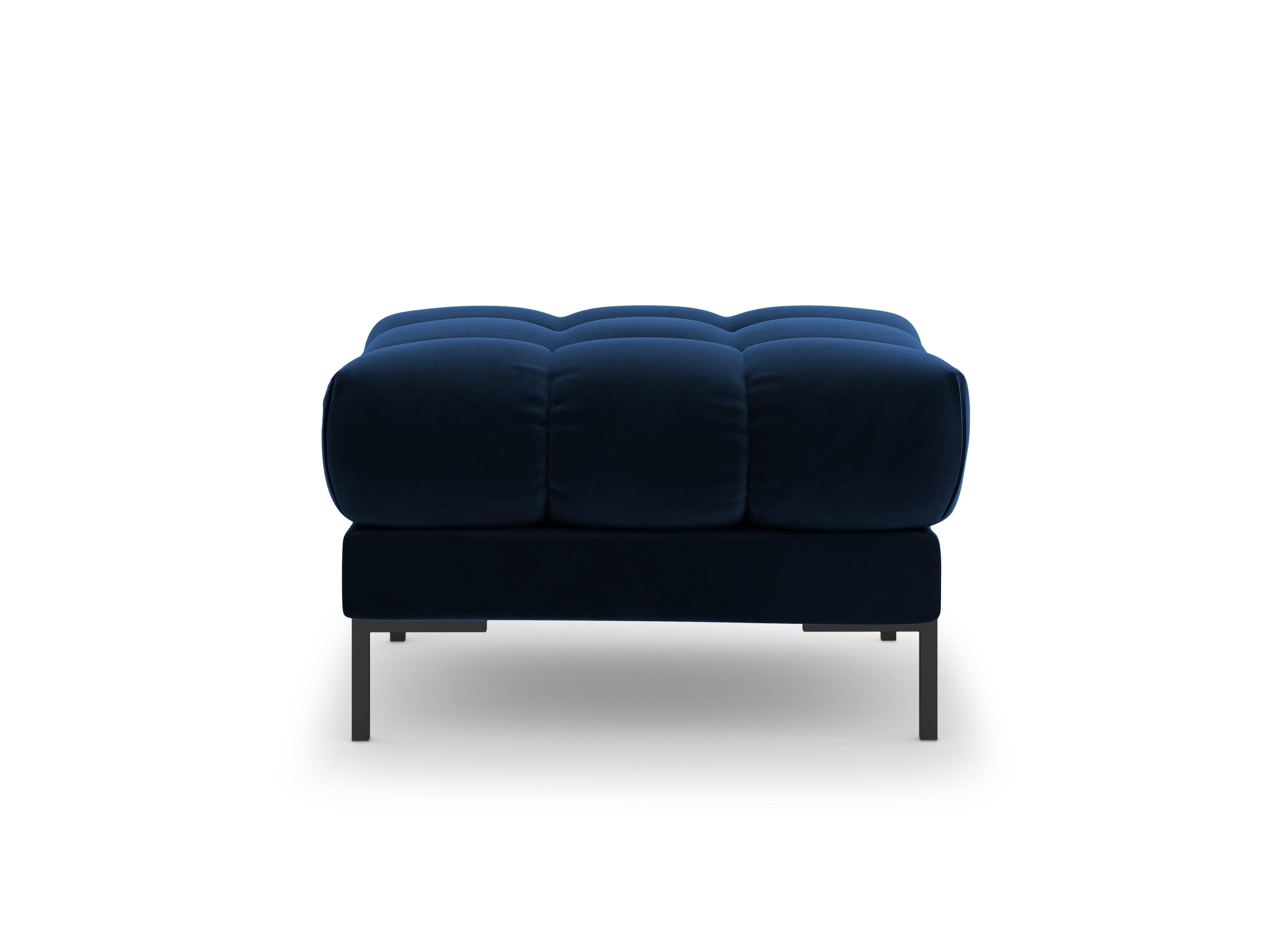 Pouffe velvet BALI royal blue with black base - Eye on Design