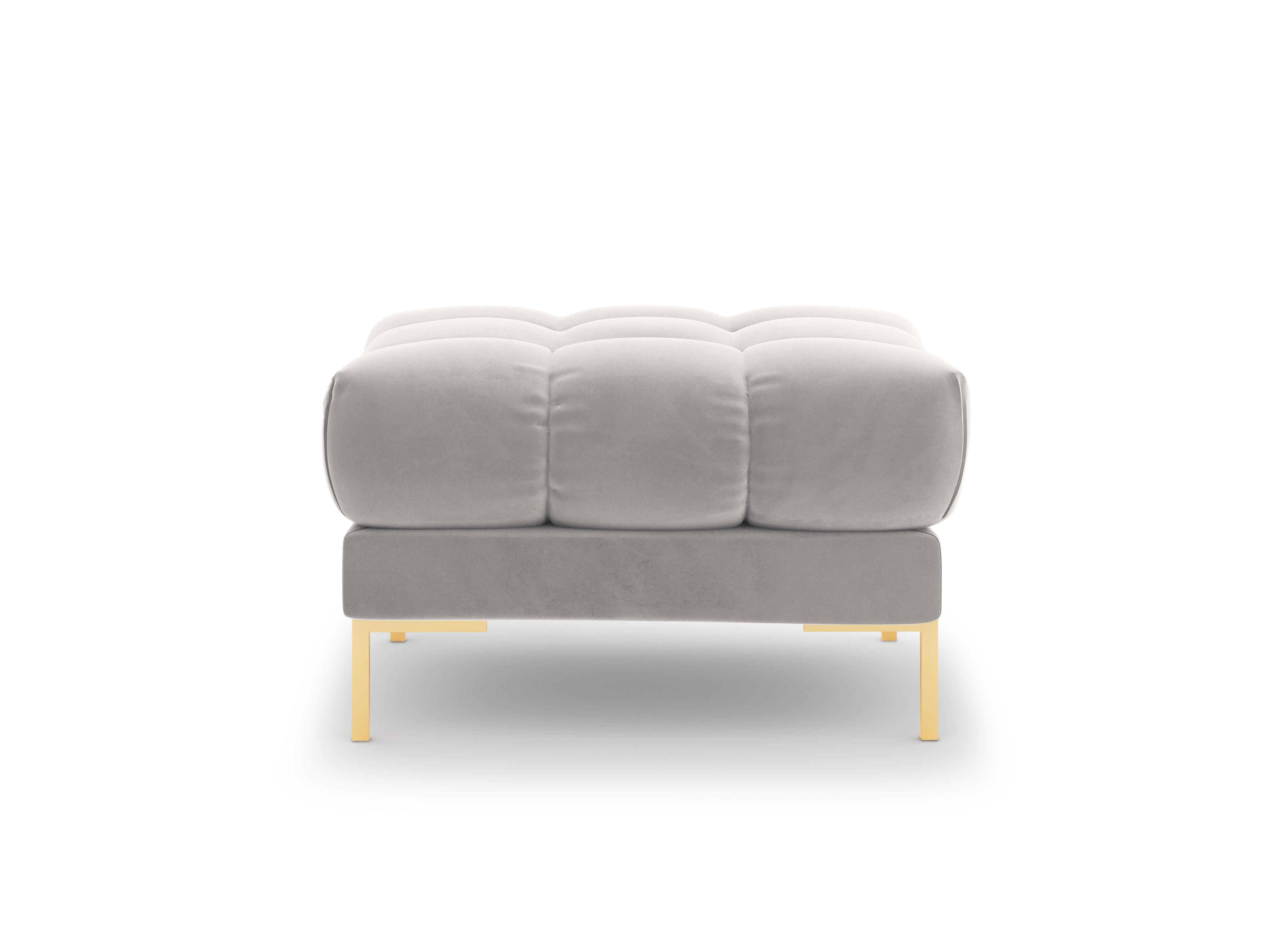 Pouffe velvet BALI silver with gold base - Eye on Design