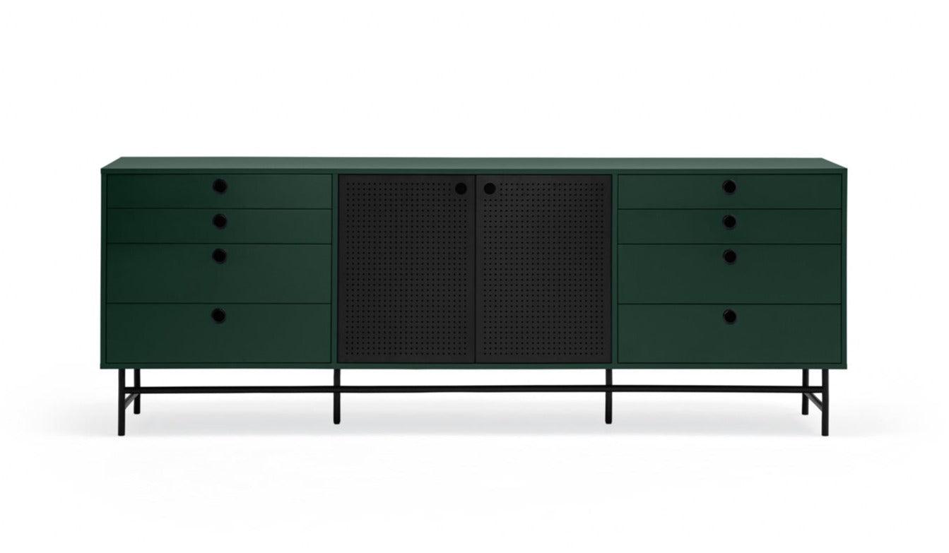 PUNTO low chest of drawers dark green - Eye on Design